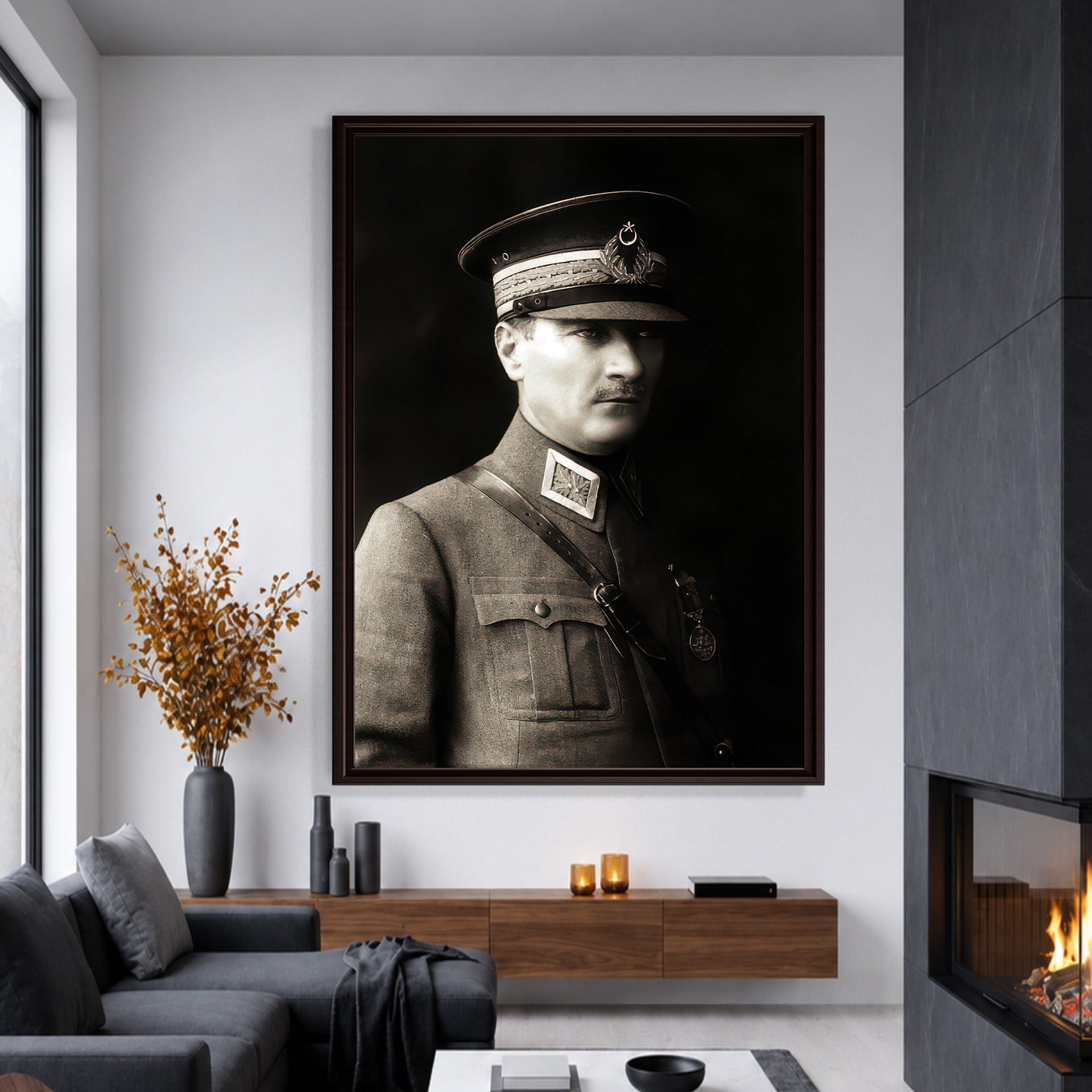 Mustafa Kemal Atatürk Askeri Üniformalı Portre Kanvas Tablo – Premium HD Baskı