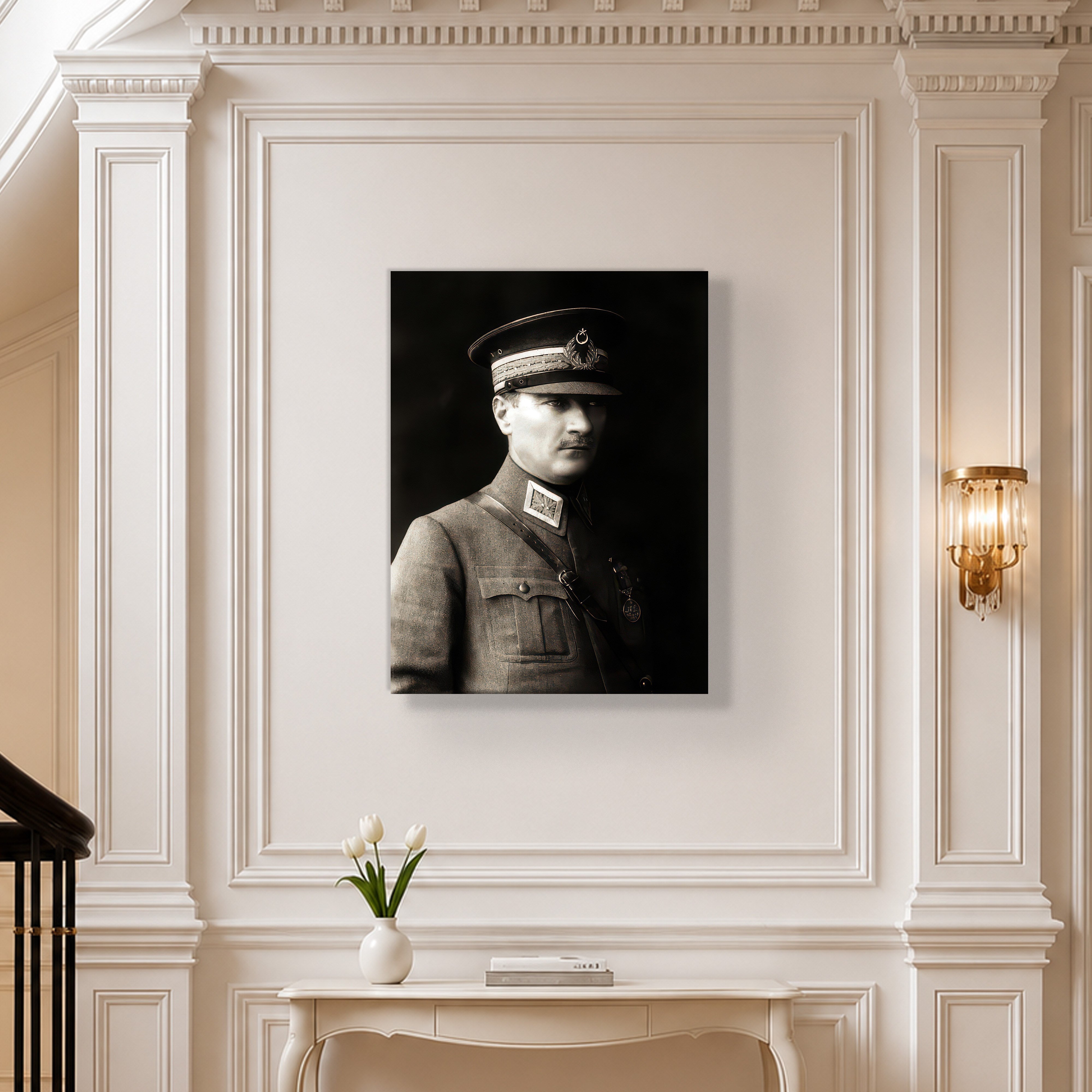 Mustafa Kemal Atatürk Askeri Üniformalı Portre Kanvas Tablo – Premium HD Baskı