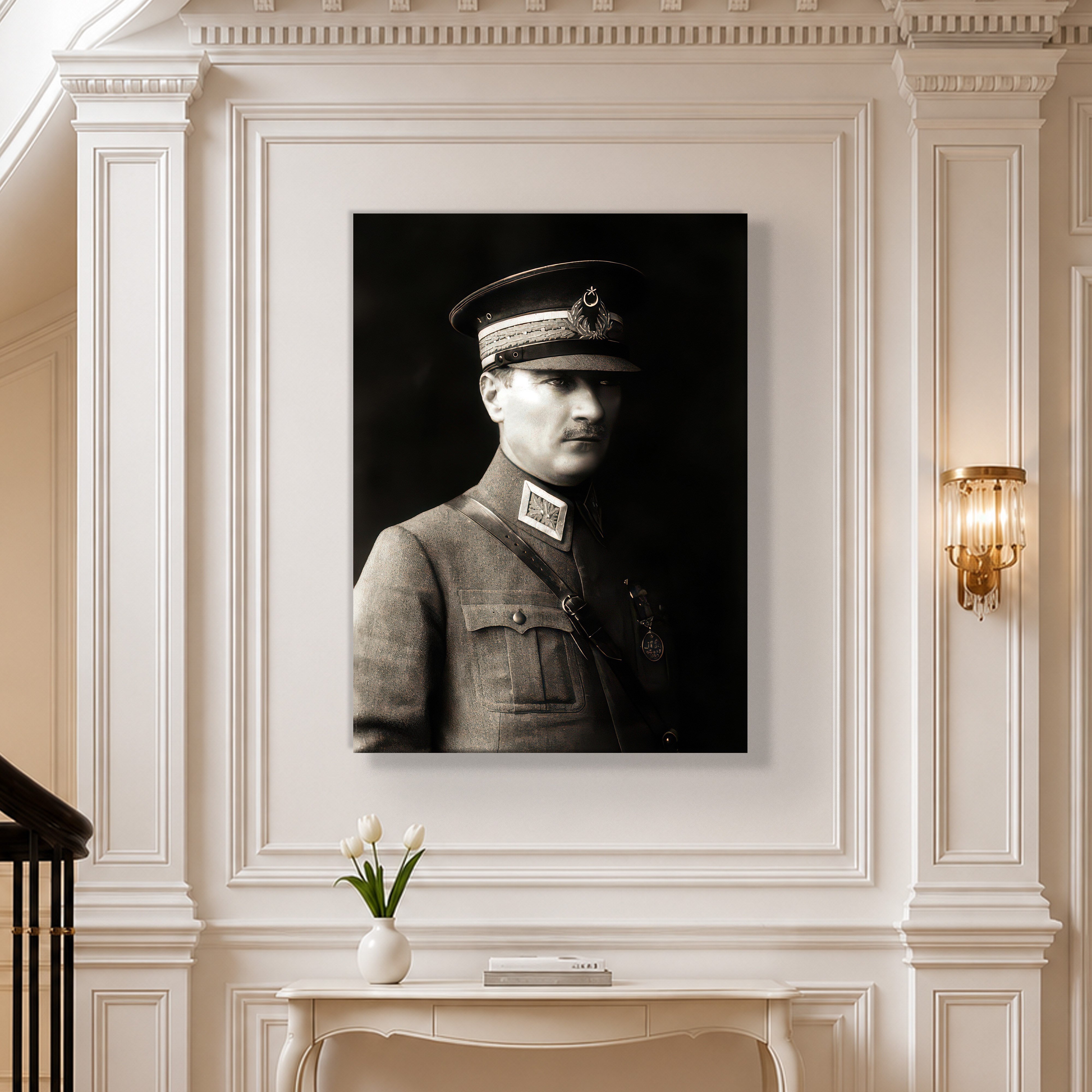 Mustafa Kemal Atatürk Askeri Üniformalı Portre Kanvas Tablo – Premium HD Baskı