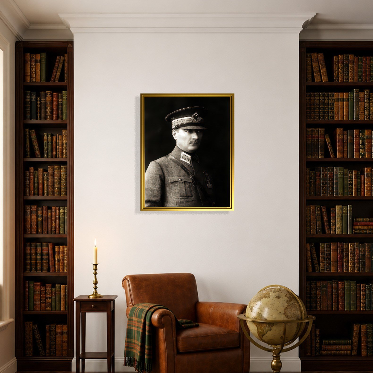 Mustafa Kemal Atatürk Askeri Üniformalı Portre Kanvas Tablo – Premium HD Baskı