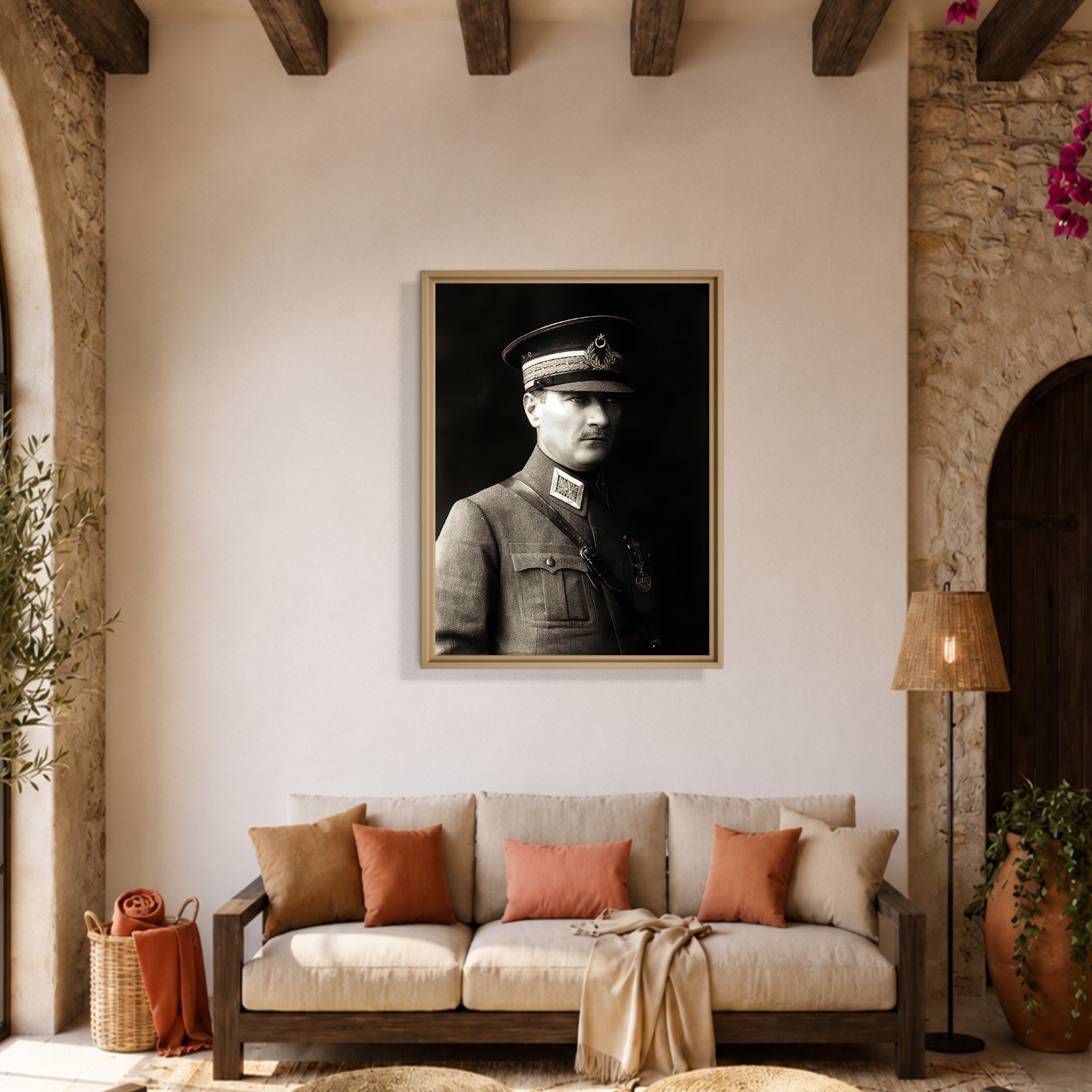 Mustafa Kemal Atatürk Askeri Üniformalı Portre Kanvas Tablo – Premium HD Baskı