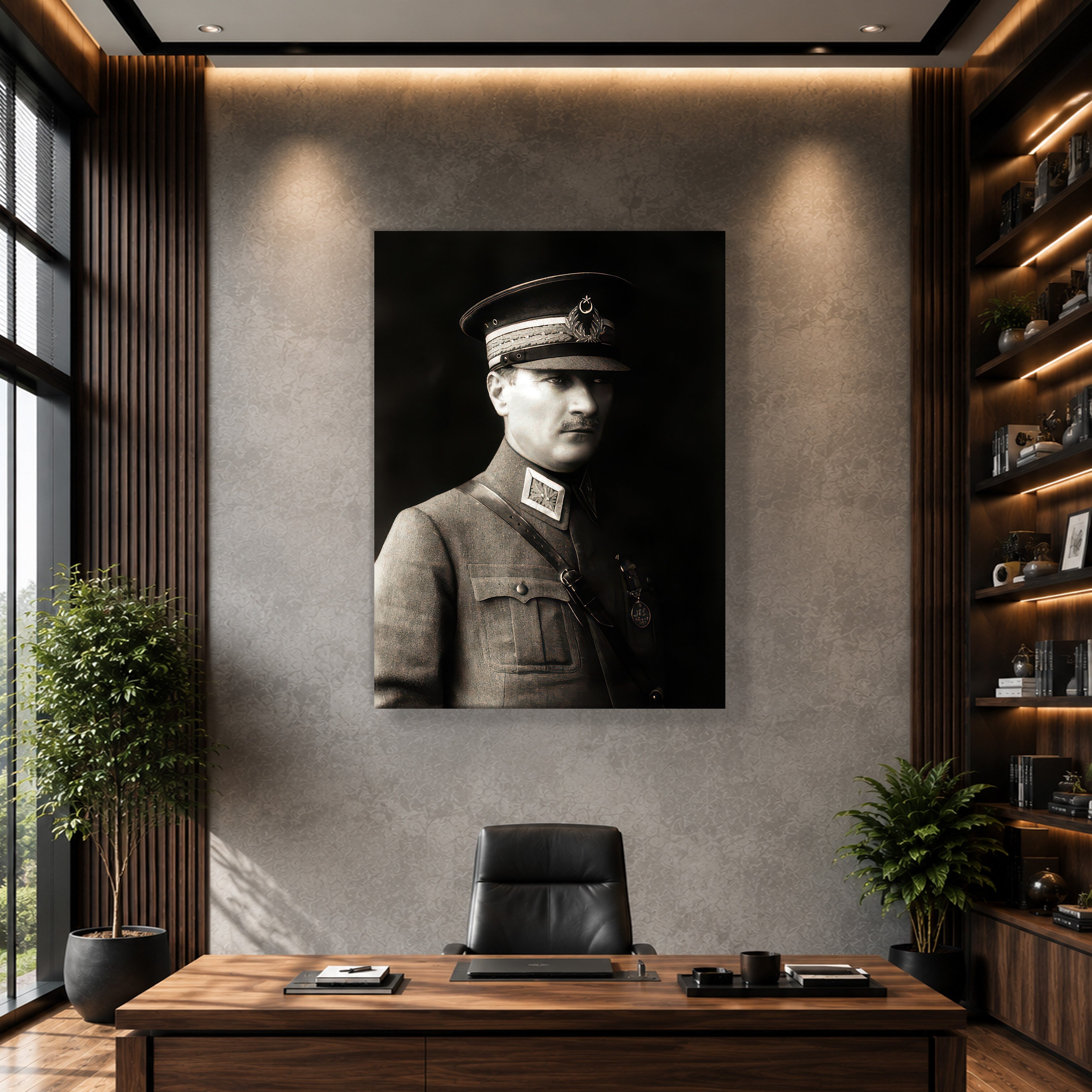 Mustafa Kemal Atatürk Askeri Üniformalı Portre Kanvas Tablo – Premium HD Baskı
