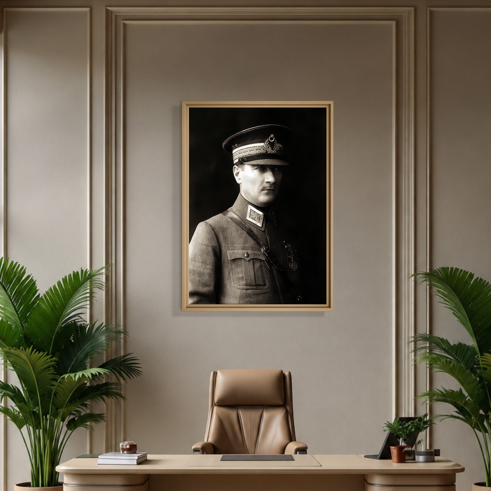 Mustafa Kemal Atatürk Askeri Üniformalı Portre Kanvas Tablo – Premium HD Baskı