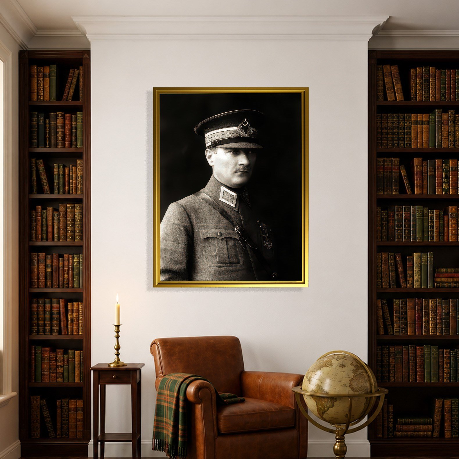 Mustafa Kemal Atatürk Askeri Üniformalı Portre Kanvas Tablo – Premium HD Baskı