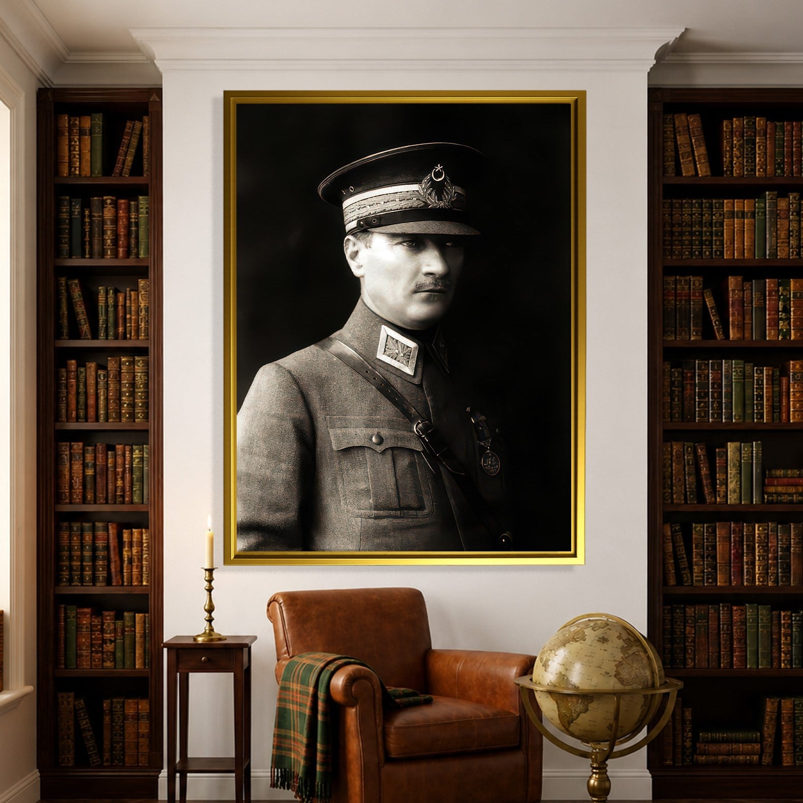Mustafa Kemal Atatürk Askeri Üniformalı Portre Kanvas Tablo – Premium HD Baskı