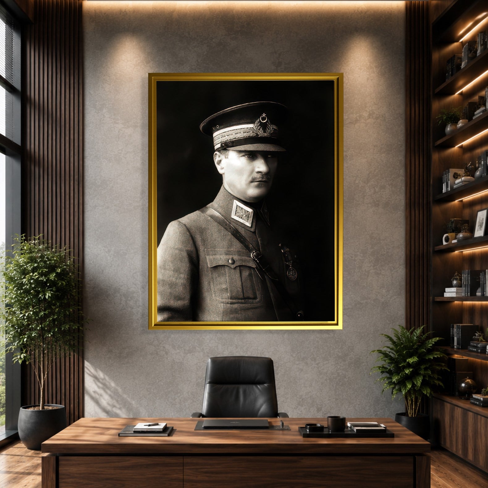 Mustafa Kemal Atatürk Askeri Üniformalı Portre Kanvas Tablo – Premium HD Baskı