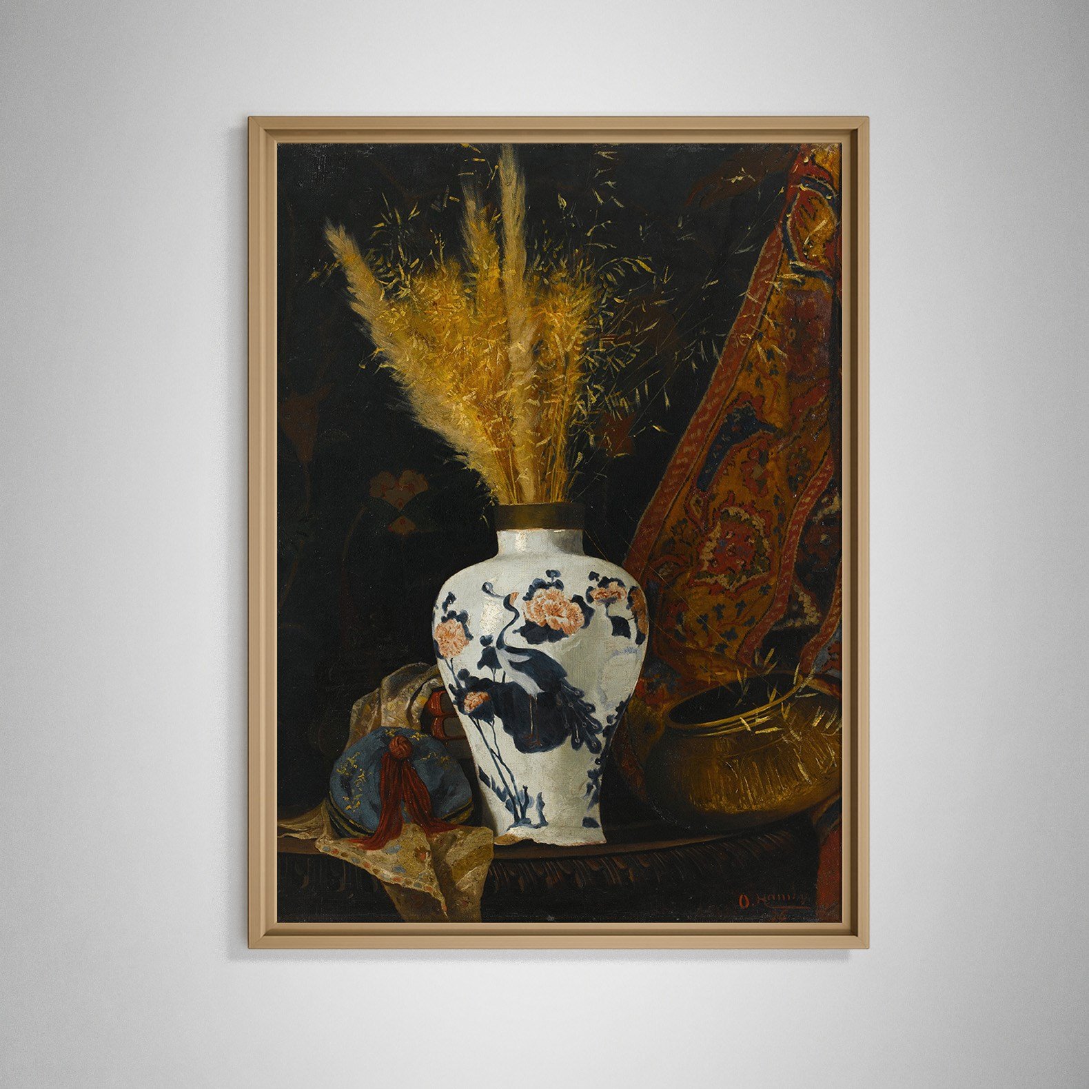 Osman Hamdi Bey Çiçekli Vazo Kanvas Tablo – Flowers in a White Vase Klasik Sanat Eseri