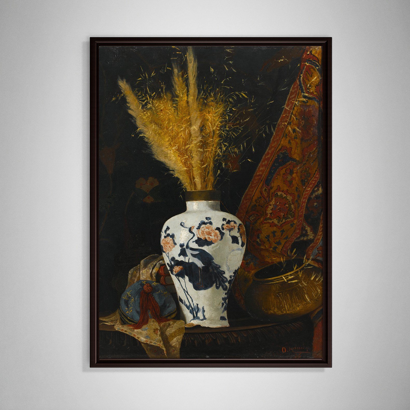 Osman Hamdi Bey Çiçekli Vazo Kanvas Tablo – Flowers in a White Vase Klasik Sanat Eseri