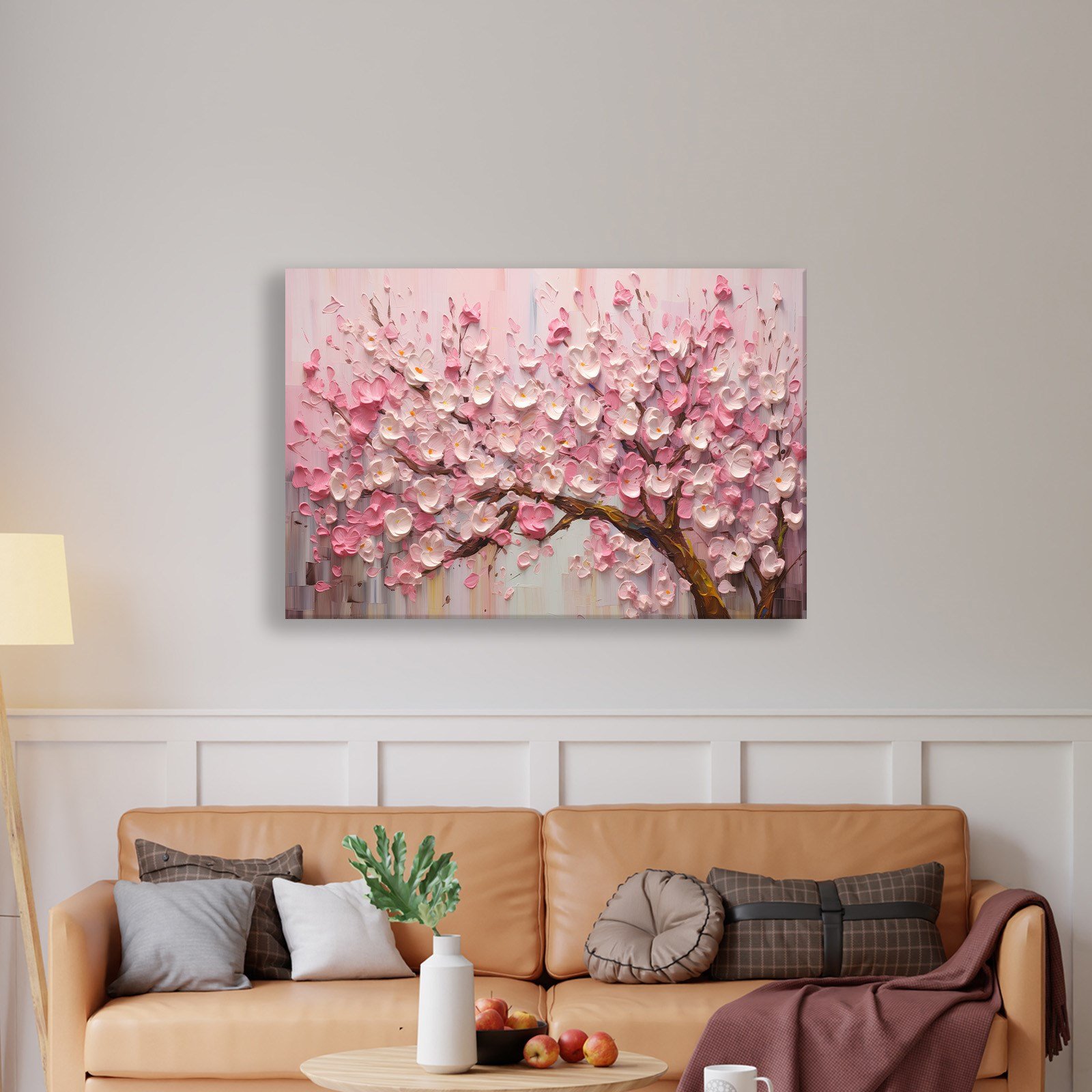 Pembe Sakura Çiçeği Kanvas Tablo | Romantik Premium Floral Duvar Sanatı