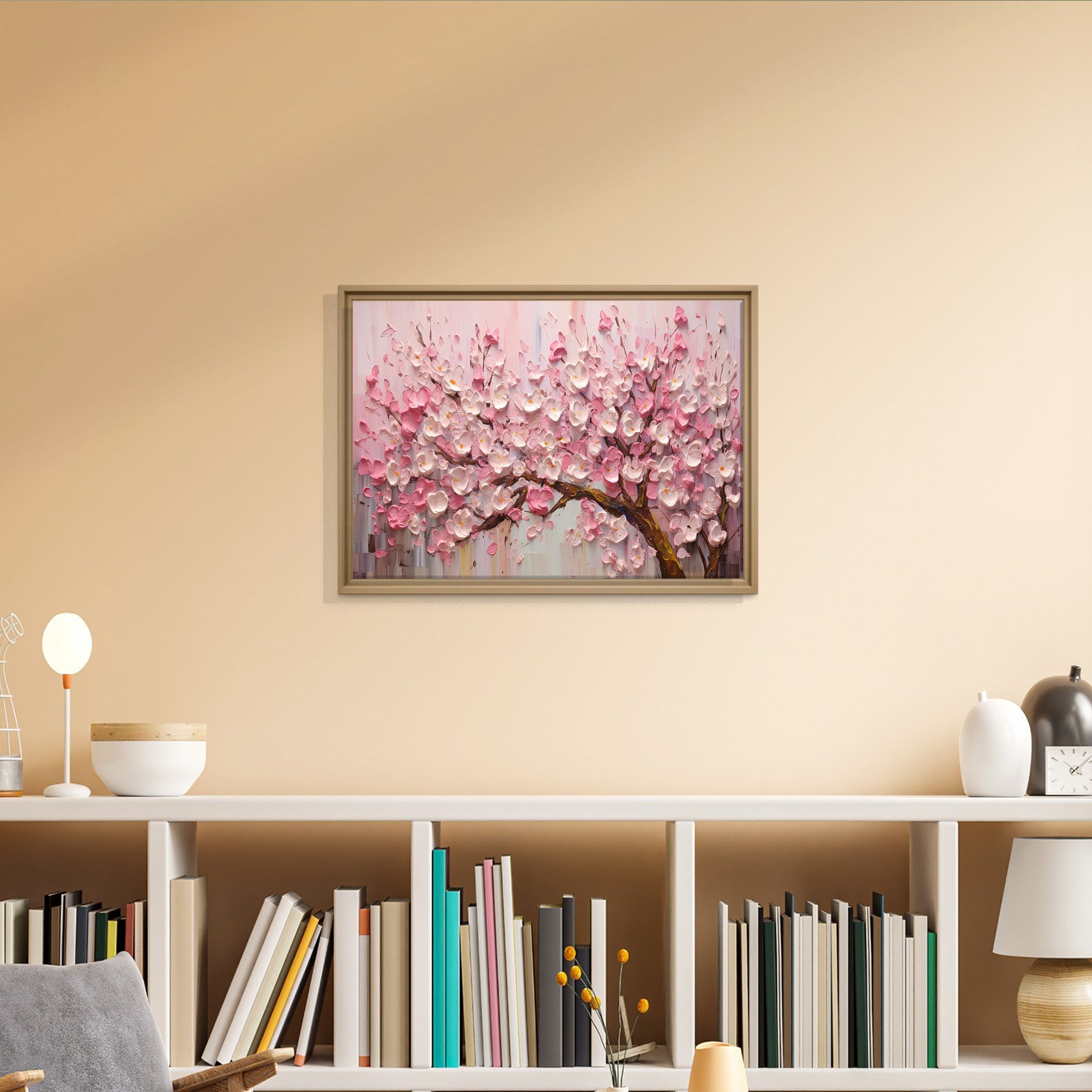 Pembe Sakura Çiçeği Kanvas Tablo | Romantik Premium Floral Duvar Sanatı