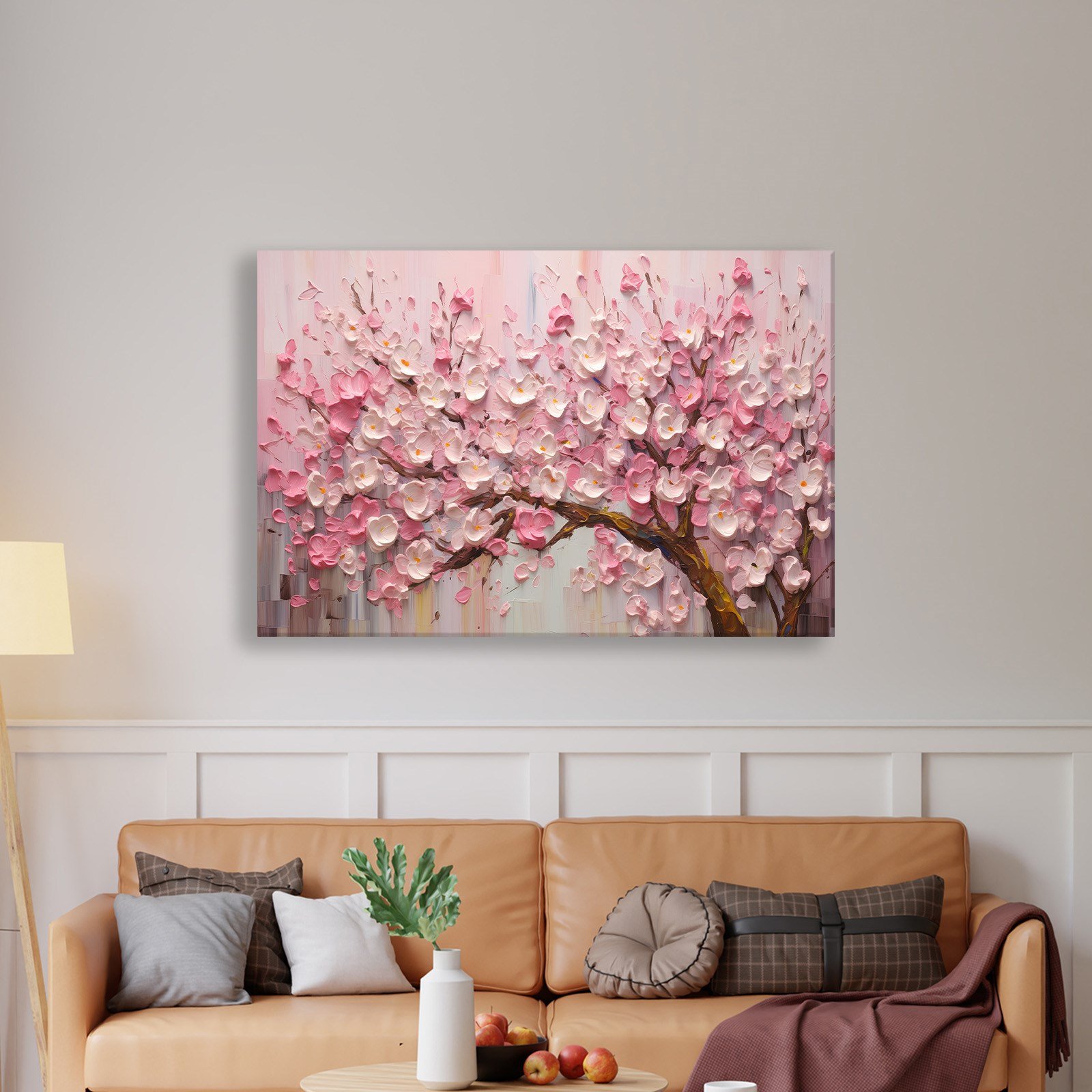 Pembe Sakura Çiçeği Kanvas Tablo | Romantik Premium Floral Duvar Sanatı