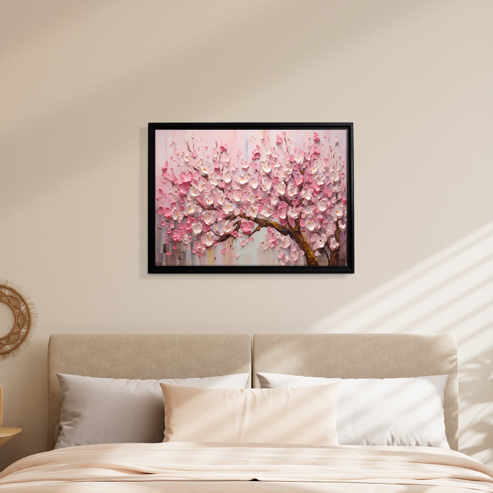 Pembe Sakura Çiçeği Kanvas Tablo | Romantik Premium Floral Duvar Sanatı