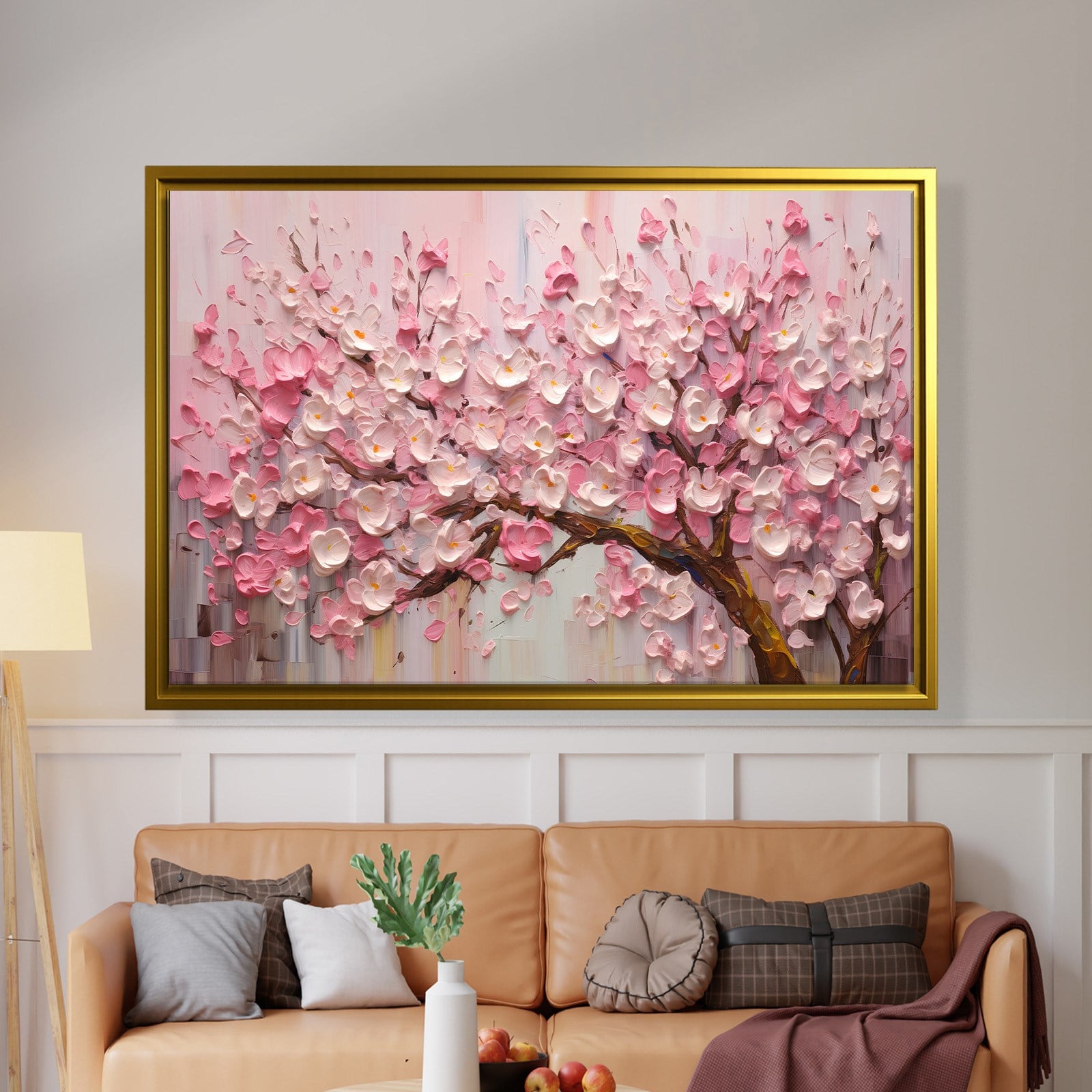 Pembe Sakura Çiçeği Kanvas Tablo | Romantik Premium Floral Duvar Sanatı