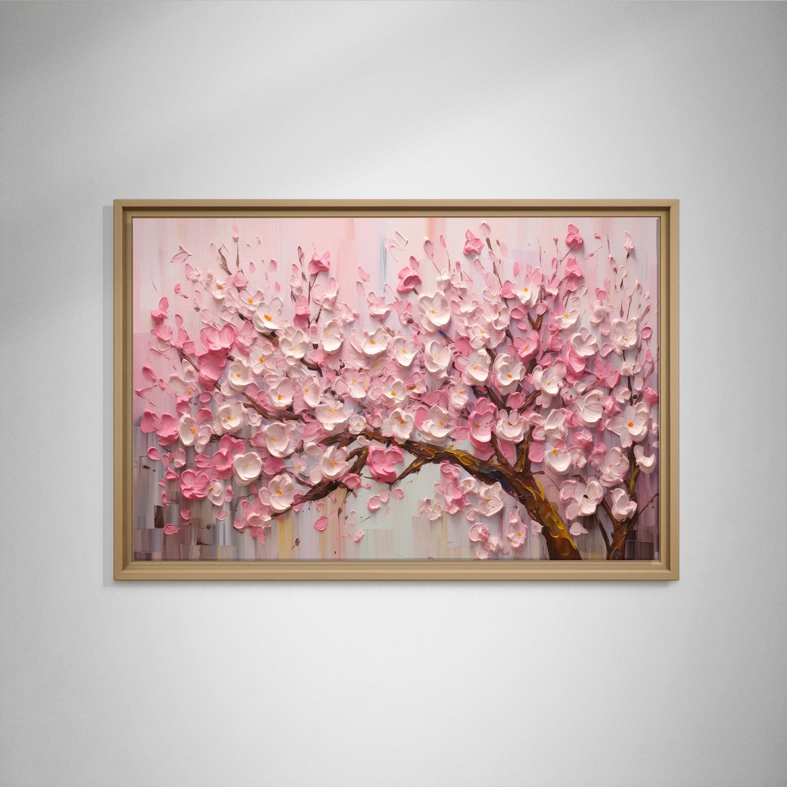 Pembe Sakura Çiçeği Kanvas Tablo | Romantik Premium Floral Duvar Sanatı