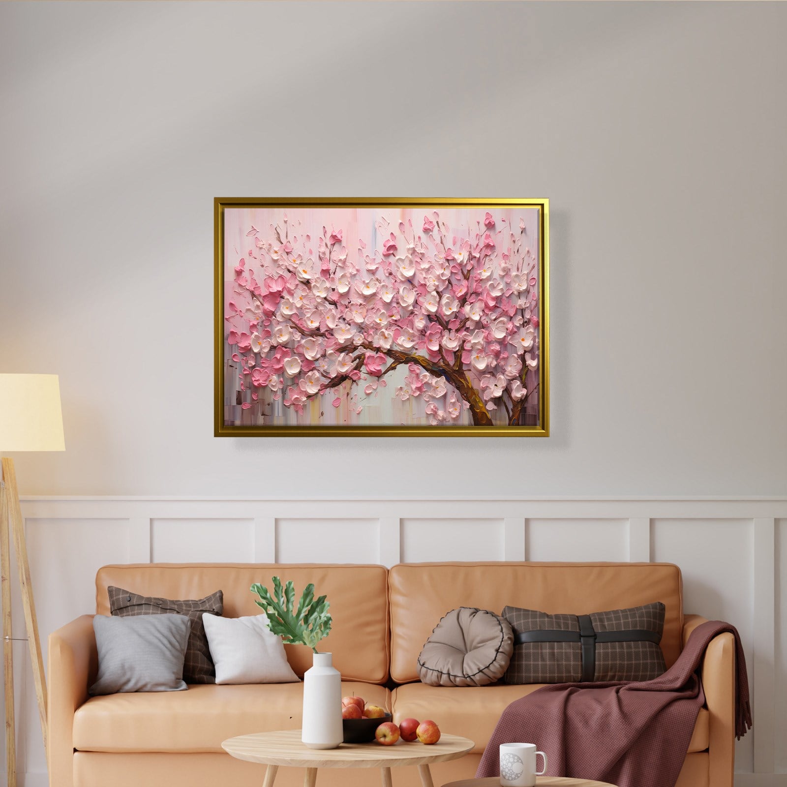 Pembe Sakura Çiçeği Kanvas Tablo | Romantik Premium Floral Duvar Sanatı