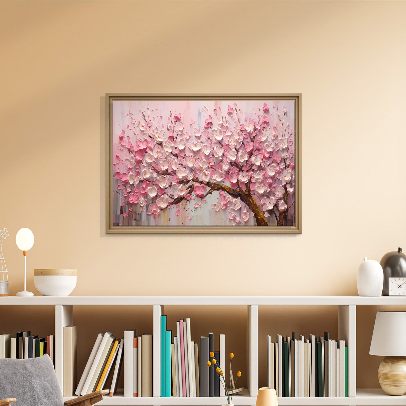 Pembe Sakura Çiçeği Kanvas Tablo | Romantik Premium Floral Duvar Sanatı
