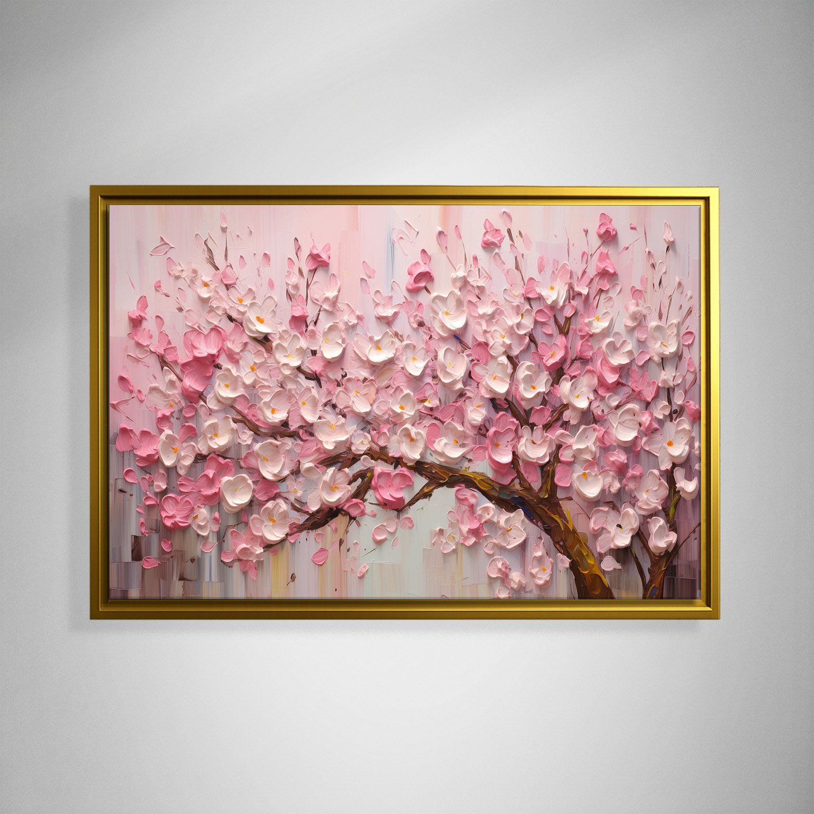 Pembe Sakura Çiçeği Kanvas Tablo | Romantik Premium Floral Duvar Sanatı