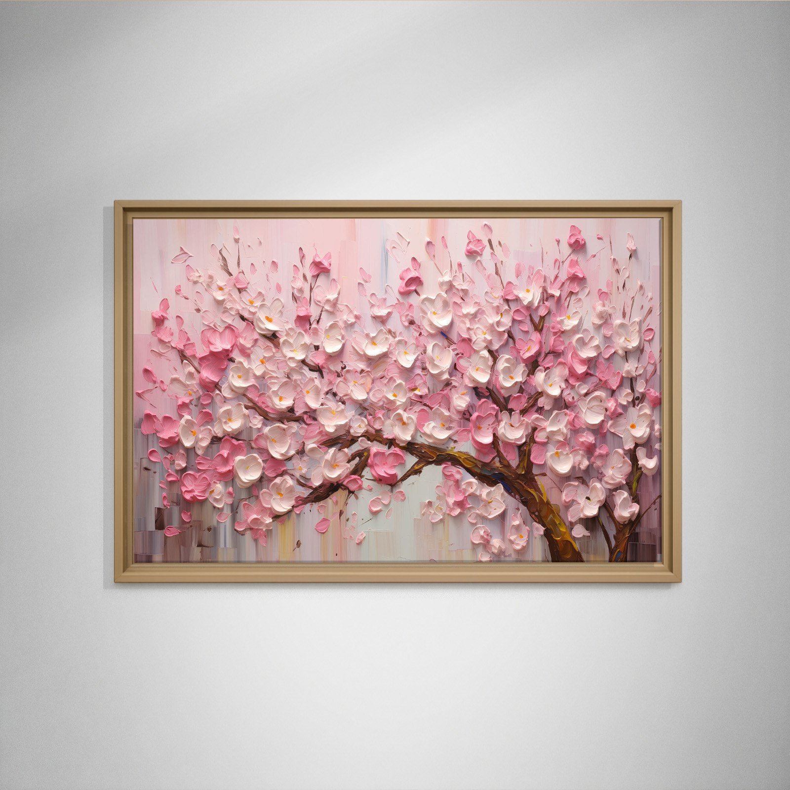 Pembe Sakura Çiçeği Kanvas Tablo | Romantik Premium Floral Duvar Sanatı