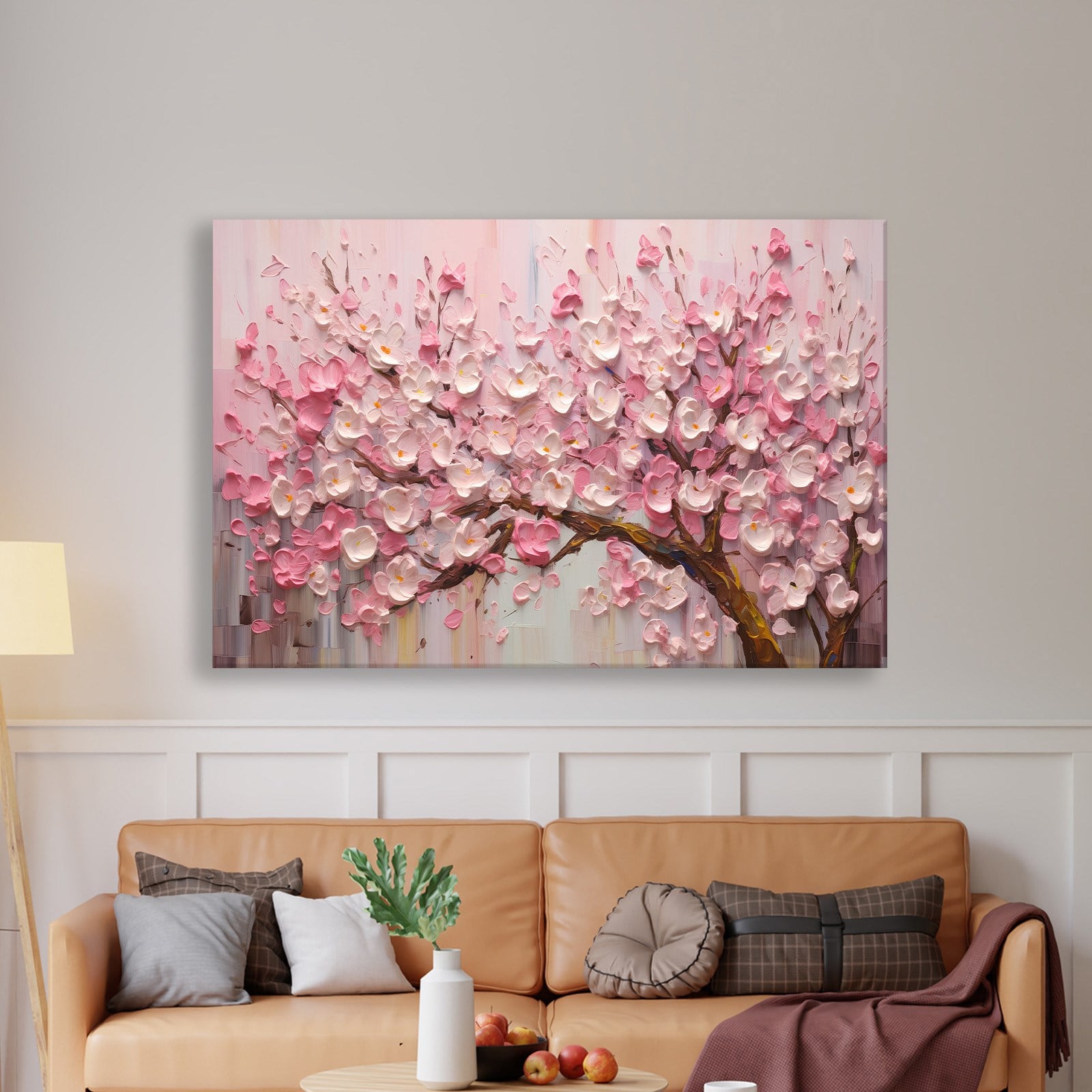 Pembe Sakura Çiçeği Kanvas Tablo | Romantik Premium Floral Duvar Sanatı
