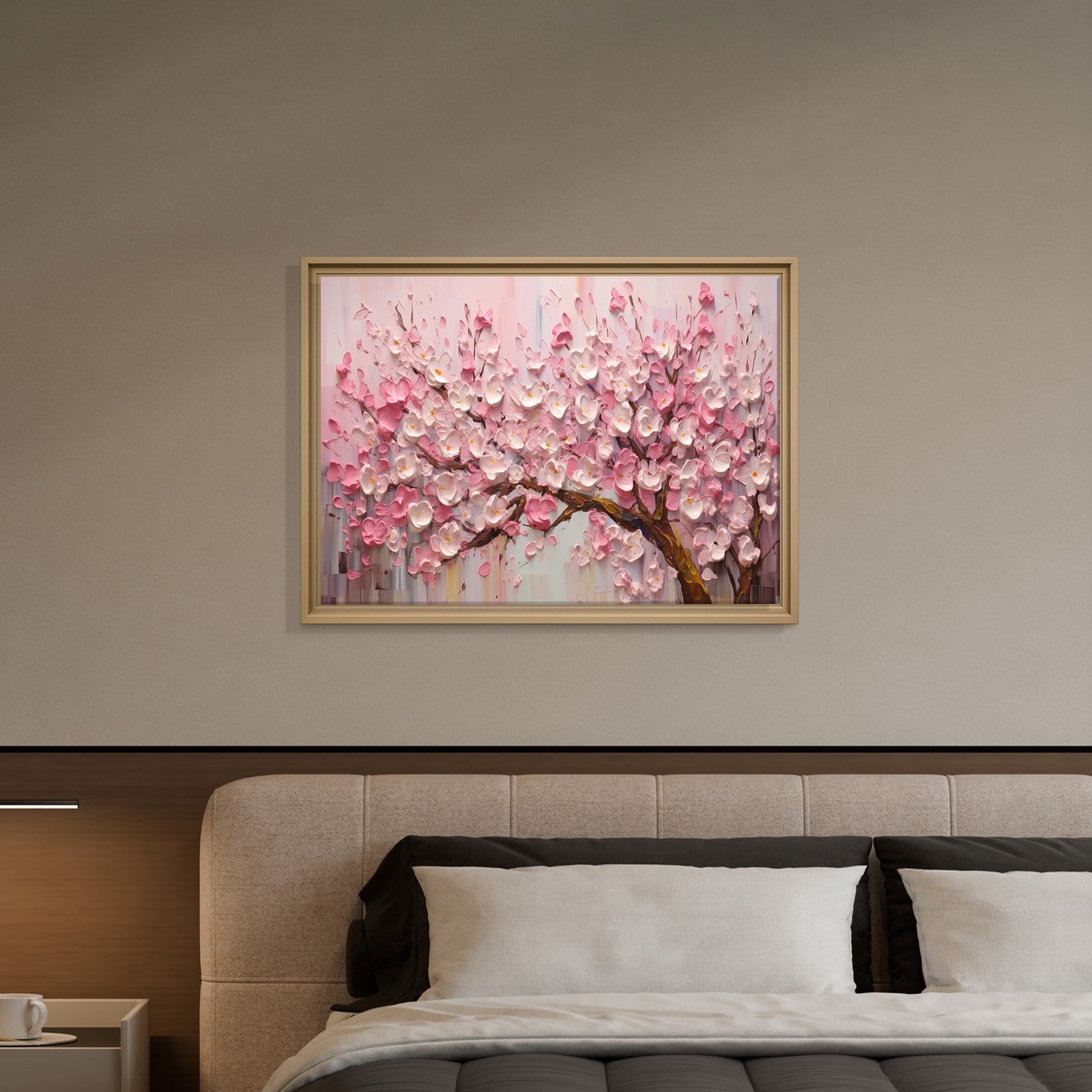 Pembe Sakura Çiçeği Kanvas Tablo | Romantik Premium Floral Duvar Sanatı
