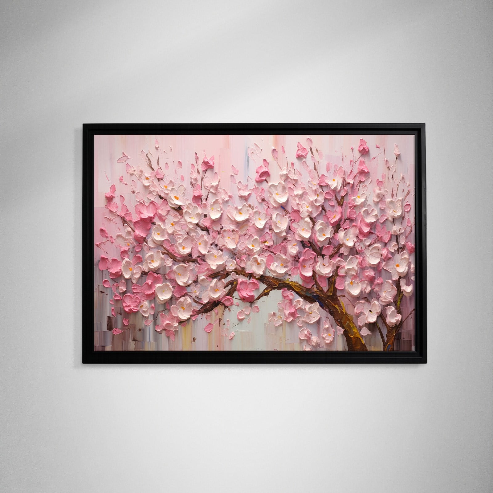 Pembe Sakura Çiçeği Kanvas Tablo | Romantik Premium Floral Duvar Sanatı