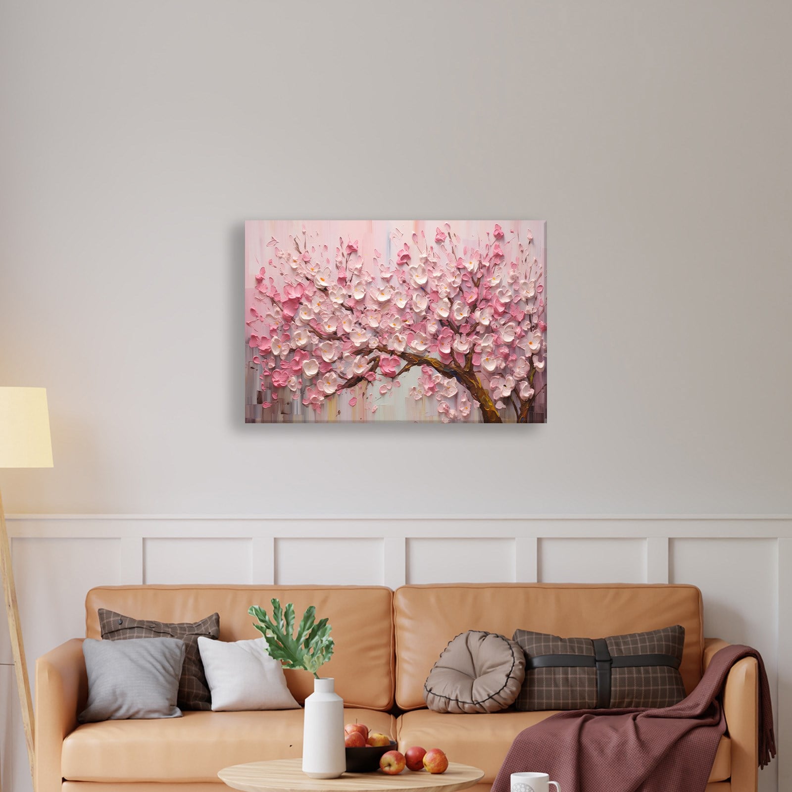 Pembe Sakura Çiçeği Kanvas Tablo | Romantik Premium Floral Duvar Sanatı