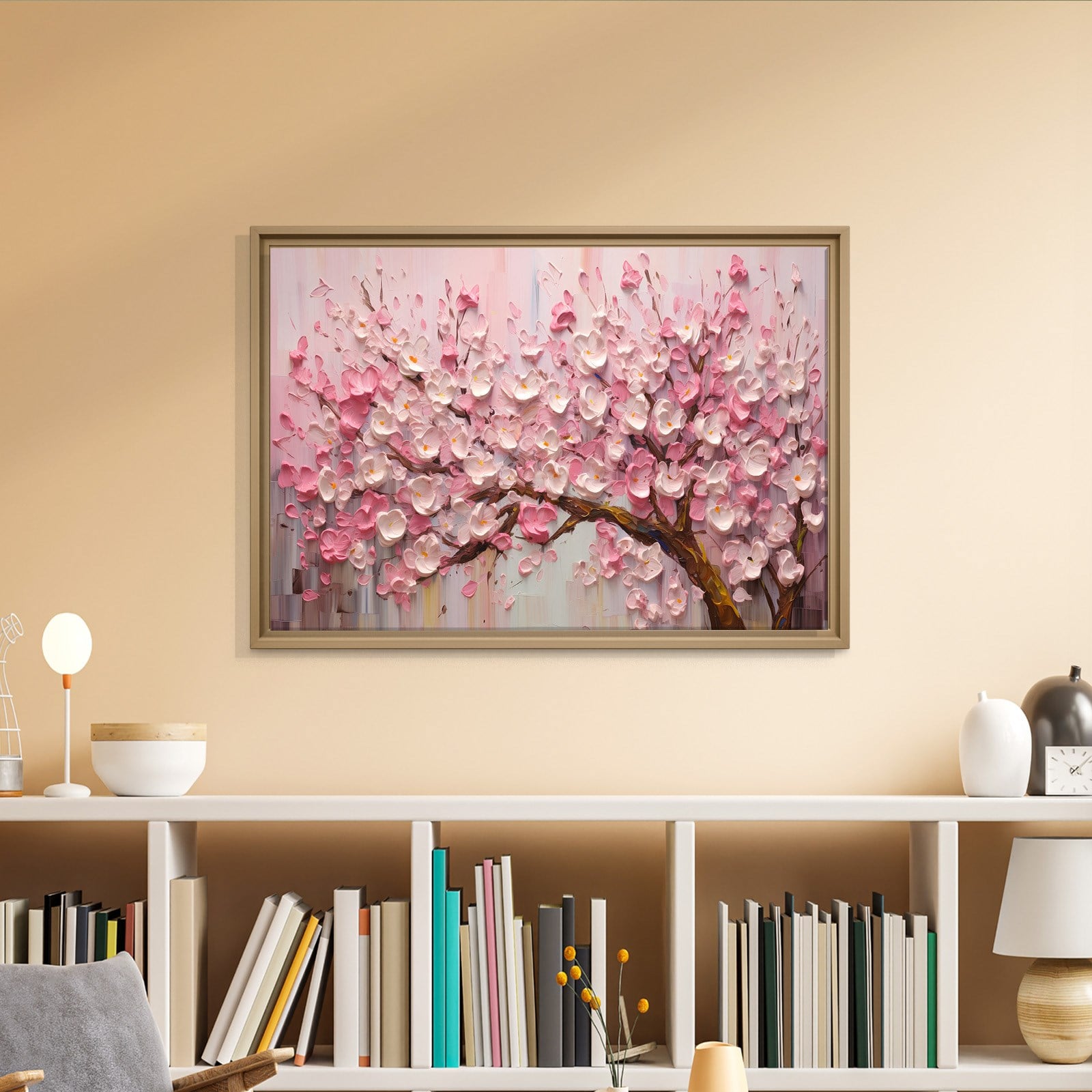 Pembe Sakura Çiçeği Kanvas Tablo | Romantik Premium Floral Duvar Sanatı