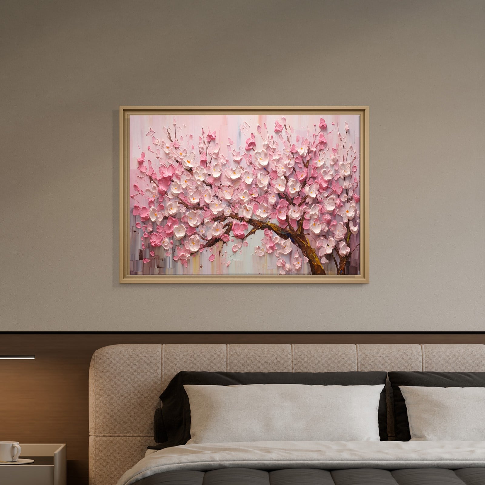 Pembe Sakura Çiçeği Kanvas Tablo | Romantik Premium Floral Duvar Sanatı