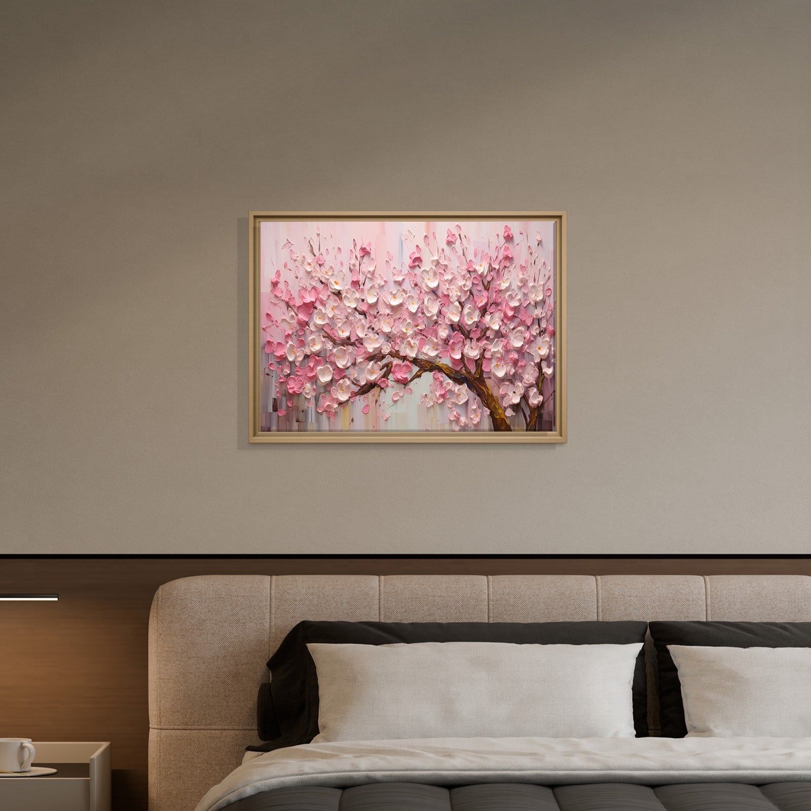 Pembe Sakura Çiçeği Kanvas Tablo | Romantik Premium Floral Duvar Sanatı