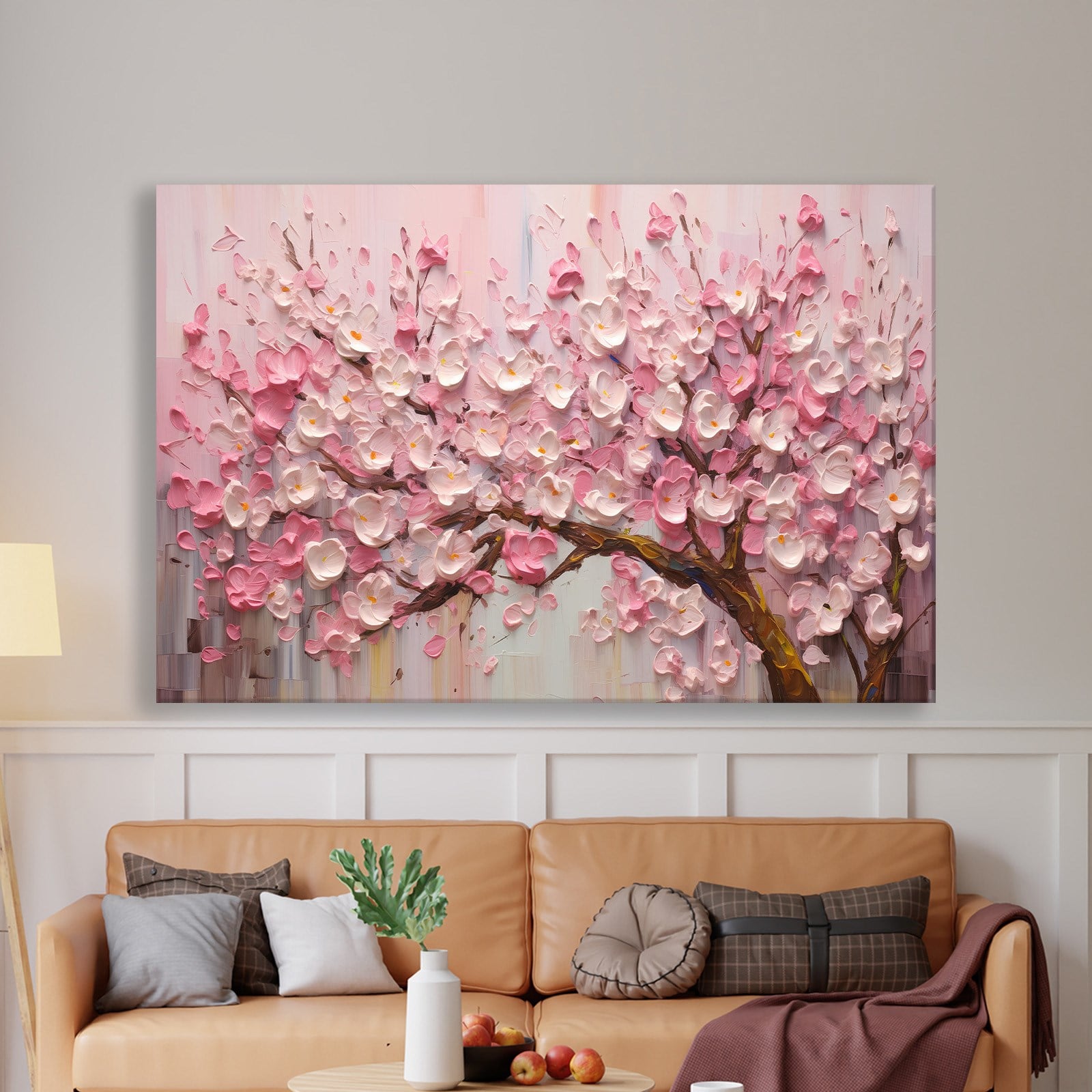 Pembe Sakura Çiçeği Kanvas Tablo | Romantik Premium Floral Duvar Sanatı