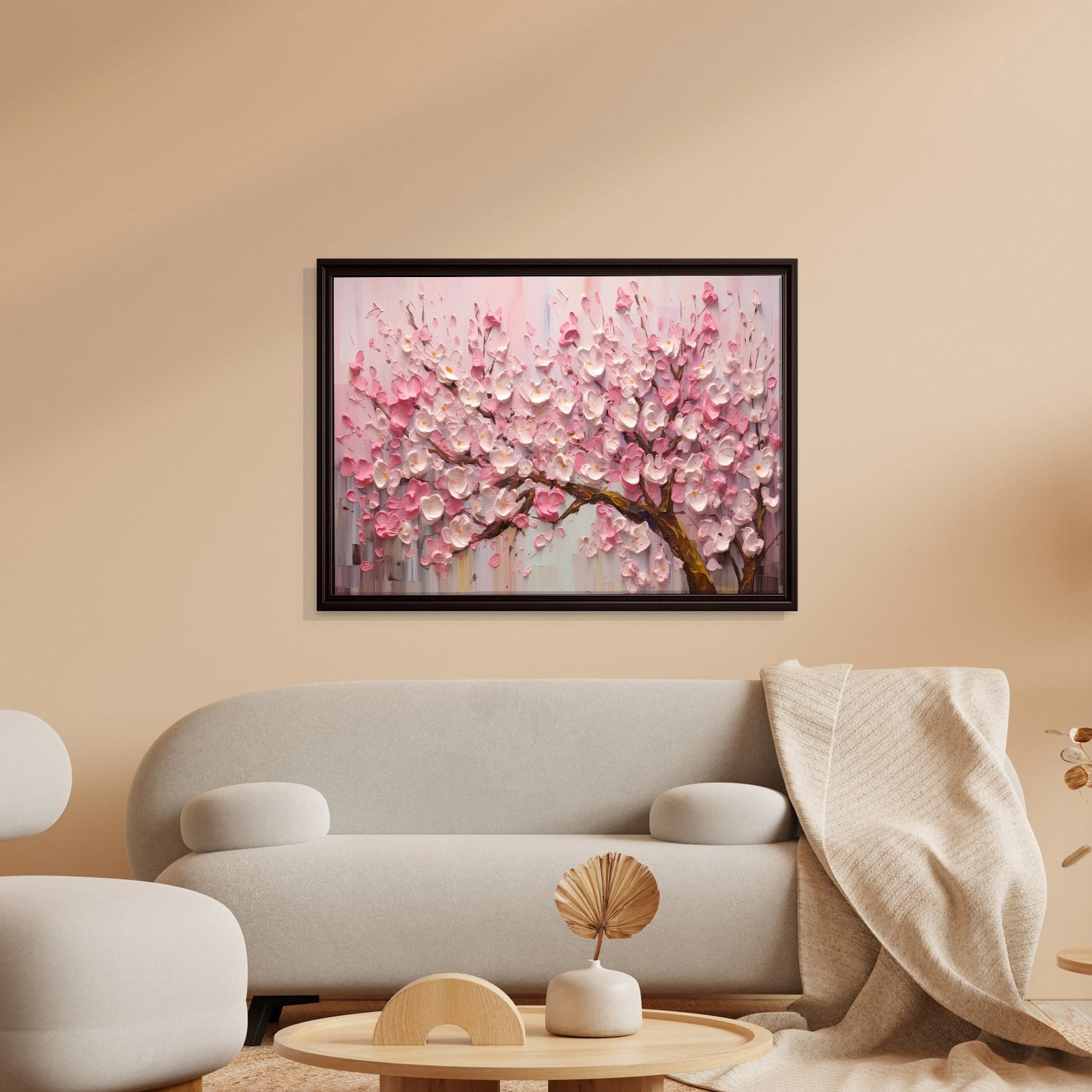 Pembe Sakura Çiçeği Kanvas Tablo | Romantik Premium Floral Duvar Sanatı