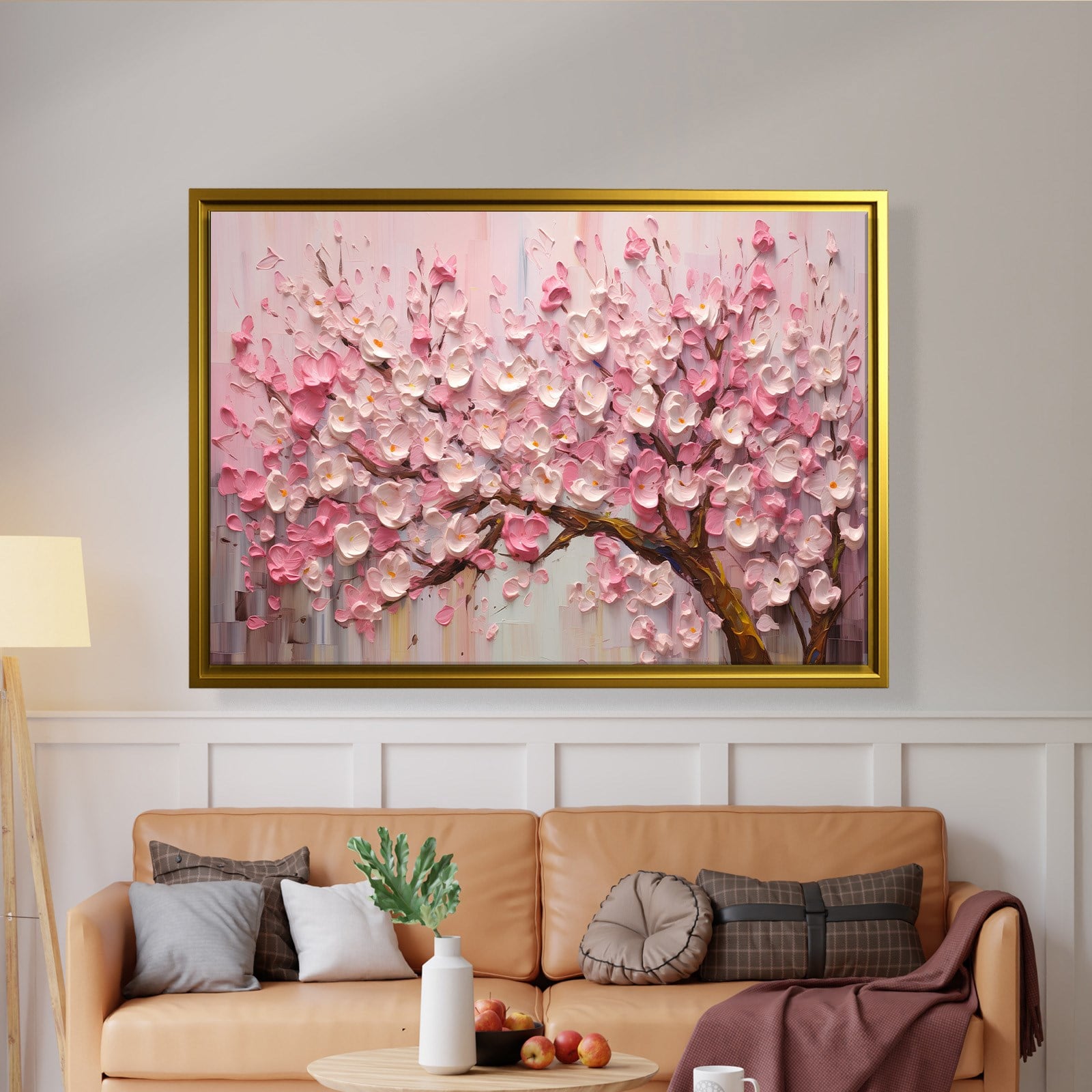 Pembe Sakura Çiçeği Kanvas Tablo | Romantik Premium Floral Duvar Sanatı