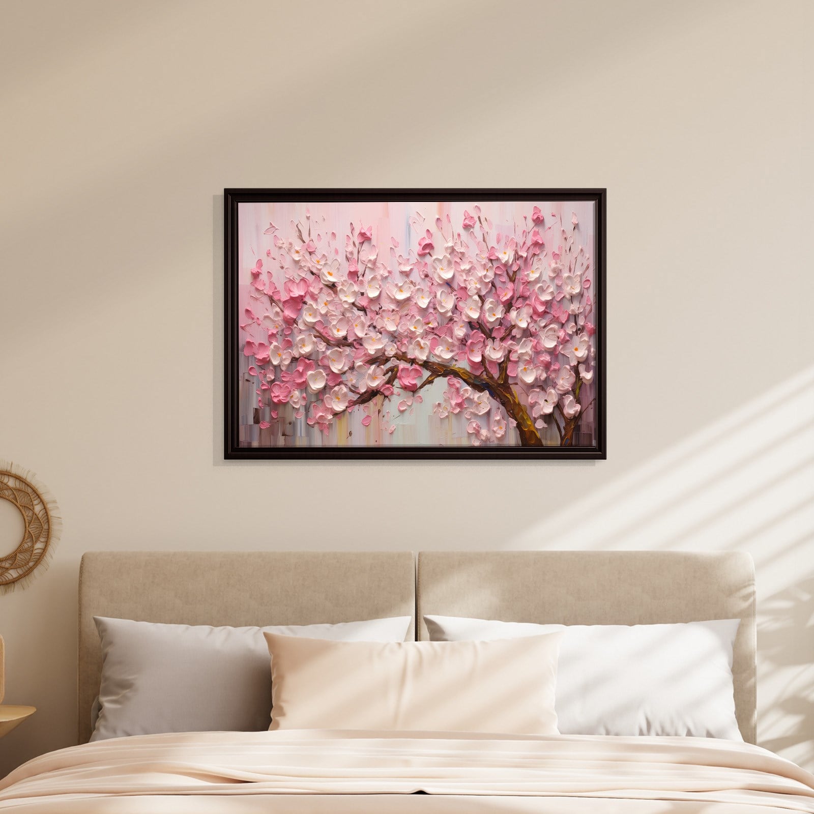 Pembe Sakura Çiçeği Kanvas Tablo | Romantik Premium Floral Duvar Sanatı