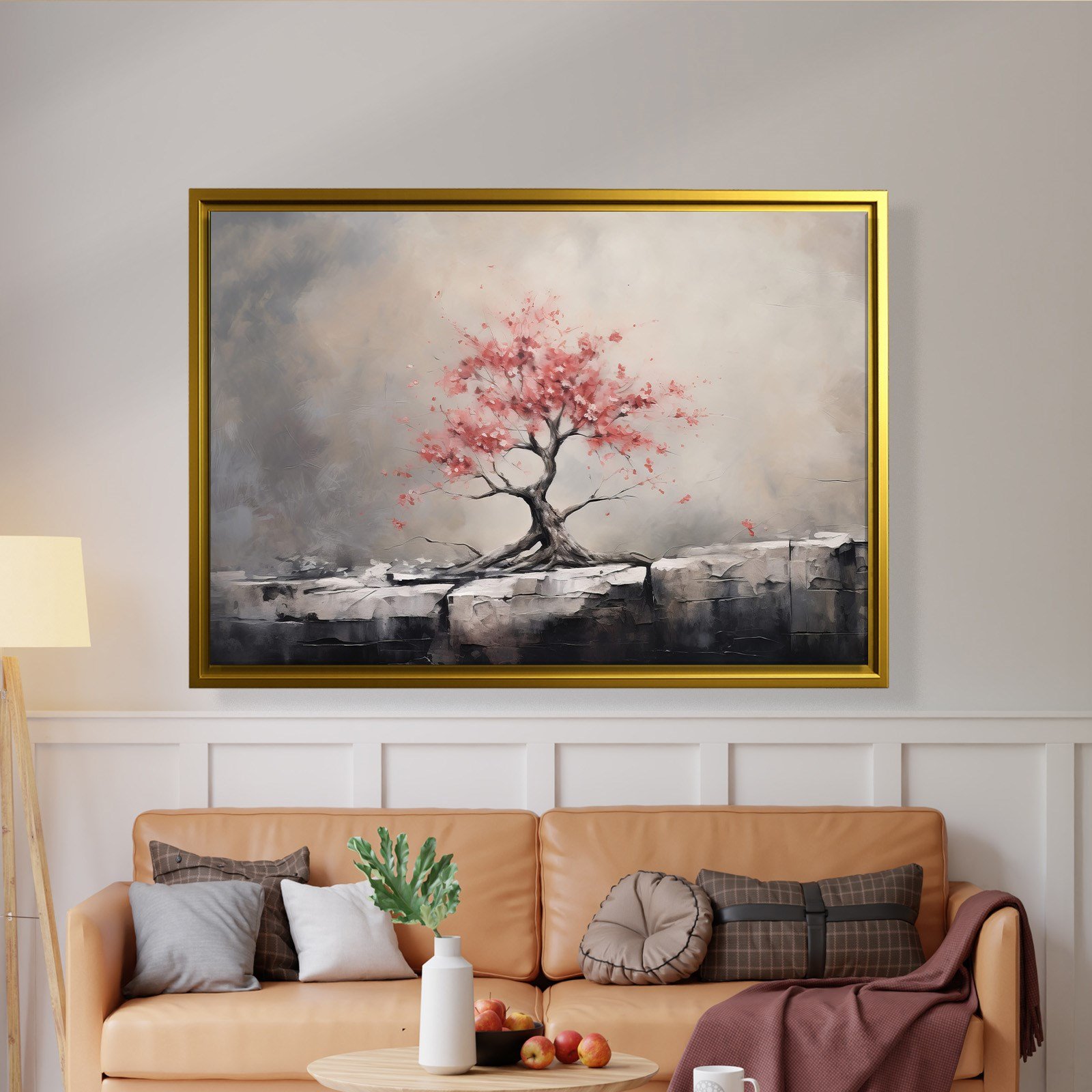 Pembe Sakura Hayat Ağacı Kanvas Tablo | Modern Zen Premium Duvar Sanatı