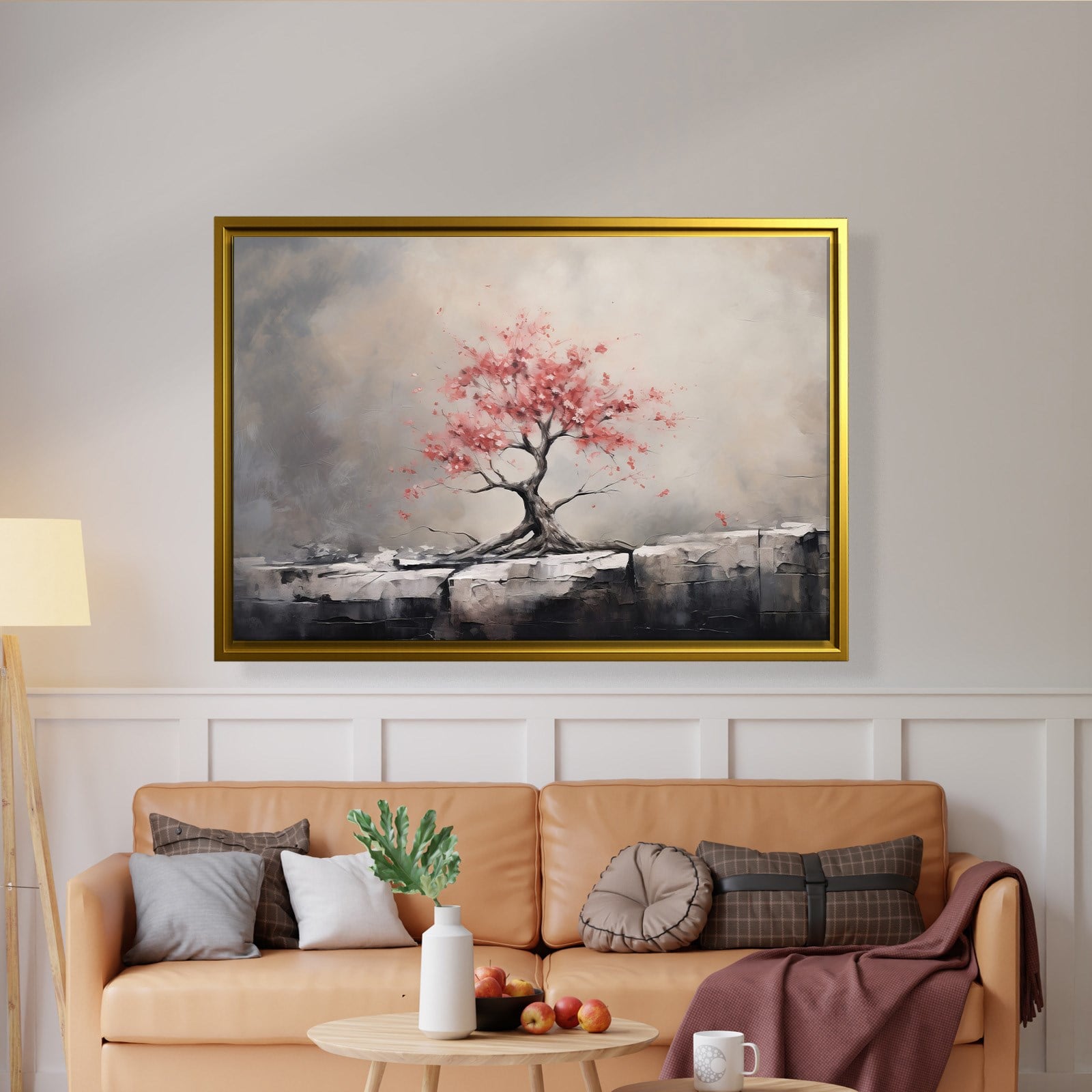 Pembe Sakura Hayat Ağacı Kanvas Tablo | Modern Zen Premium Duvar Sanatı