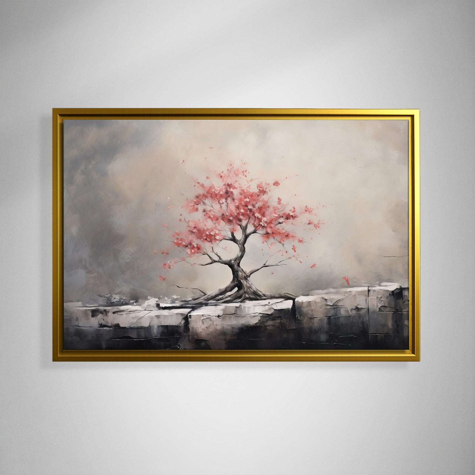 Pembe Sakura Hayat Ağacı Kanvas Tablo | Modern Zen Premium Duvar Sanatı