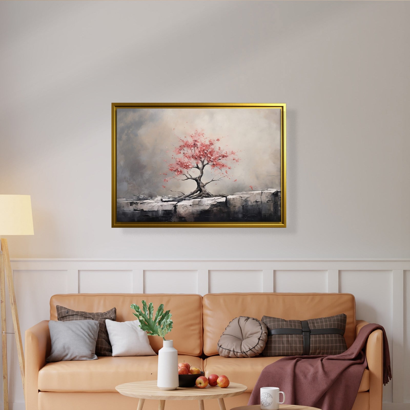 Pembe Sakura Hayat Ağacı Kanvas Tablo | Modern Zen Premium Duvar Sanatı