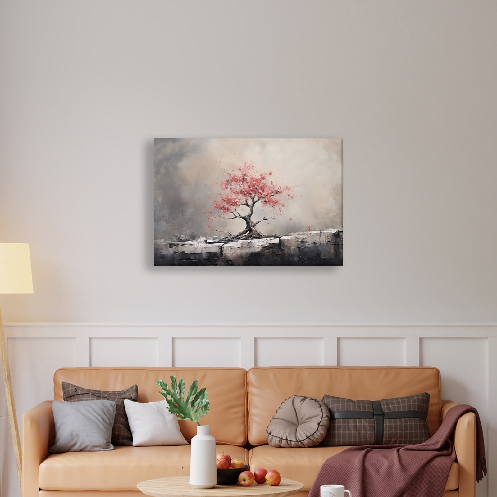 Pembe Sakura Hayat Ağacı Kanvas Tablo | Modern Zen Premium Duvar Sanatı