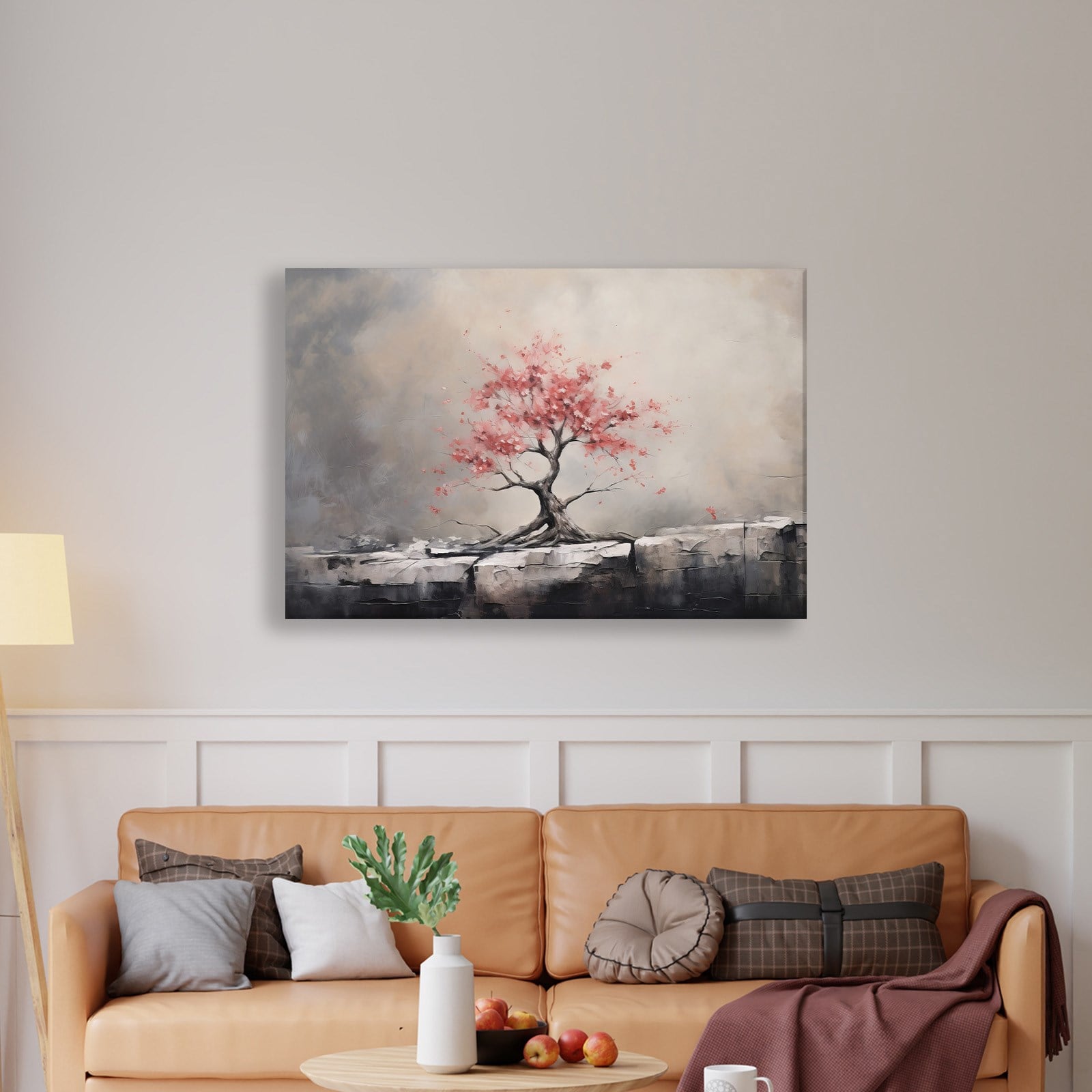 Pembe Sakura Hayat Ağacı Kanvas Tablo | Modern Zen Premium Duvar Sanatı