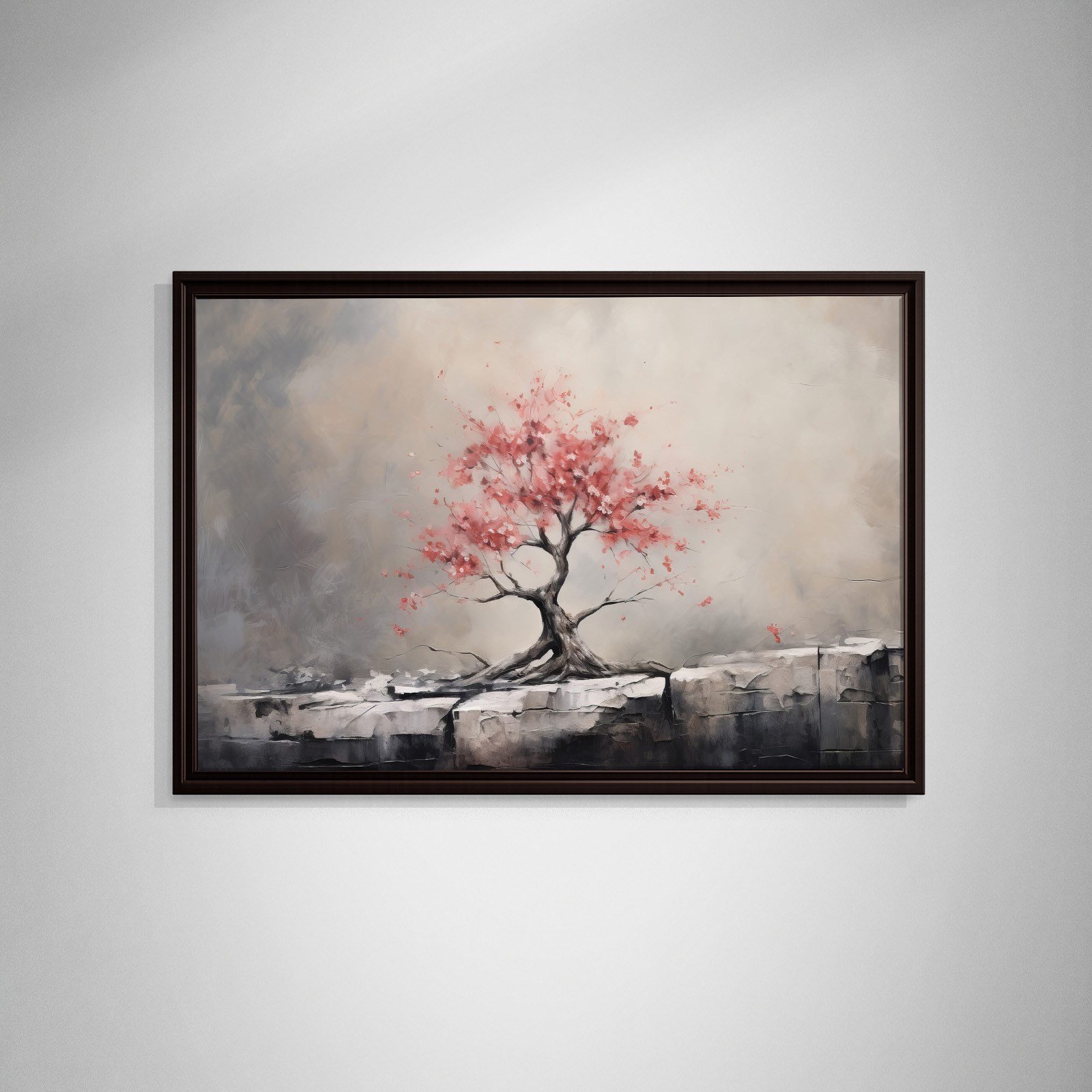 Pembe Sakura Hayat Ağacı Kanvas Tablo | Modern Zen Premium Duvar Sanatı