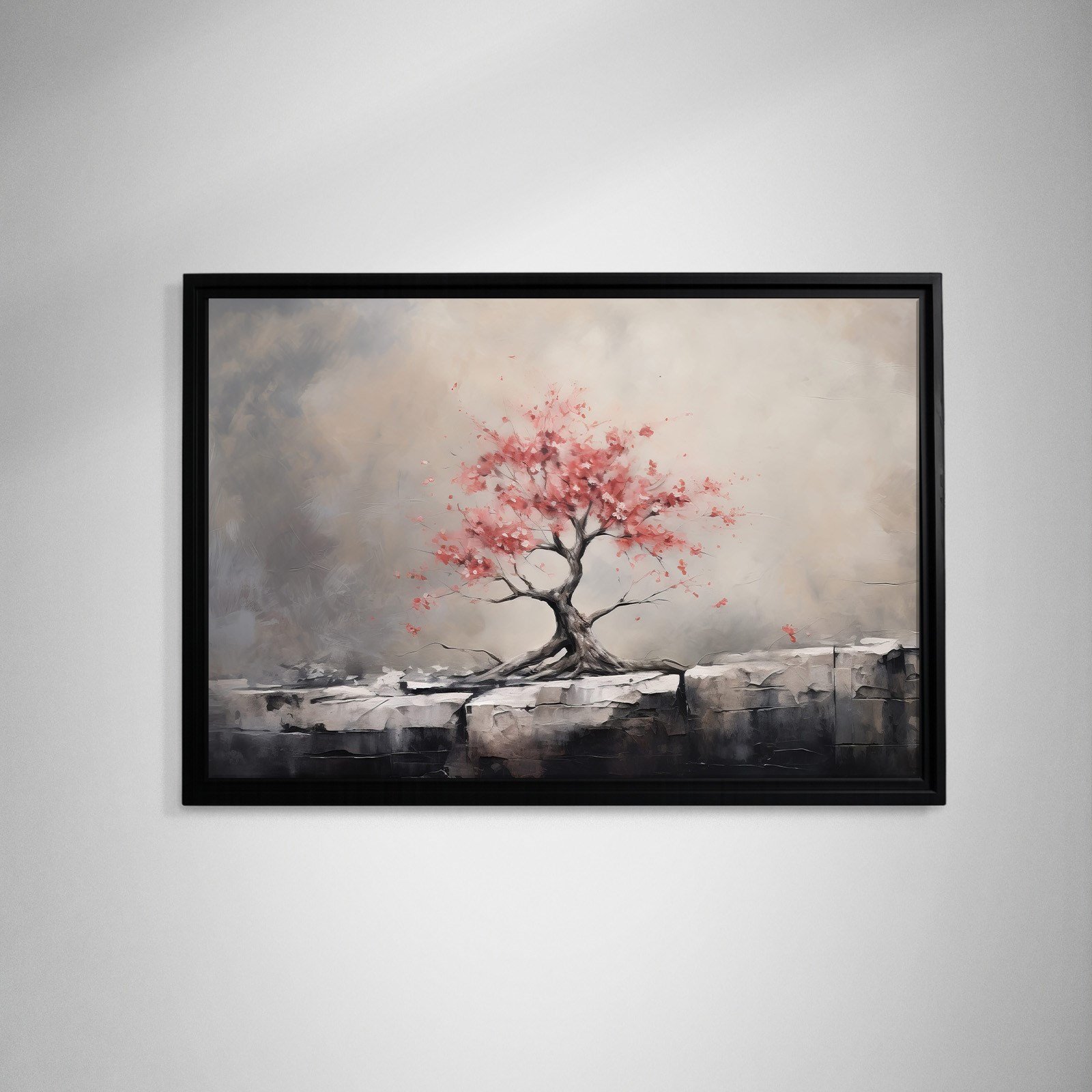Pembe Sakura Hayat Ağacı Kanvas Tablo | Modern Zen Premium Duvar Sanatı