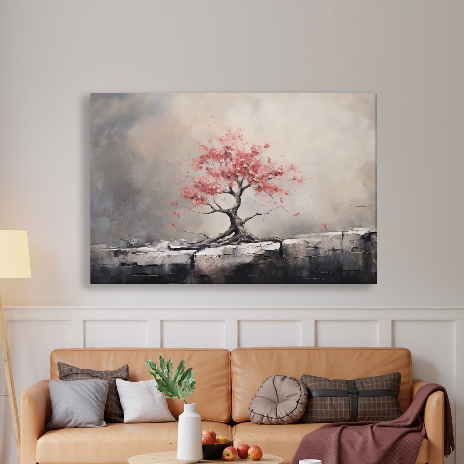 Pembe Sakura Hayat Ağacı Kanvas Tablo | Modern Zen Premium Duvar Sanatı
