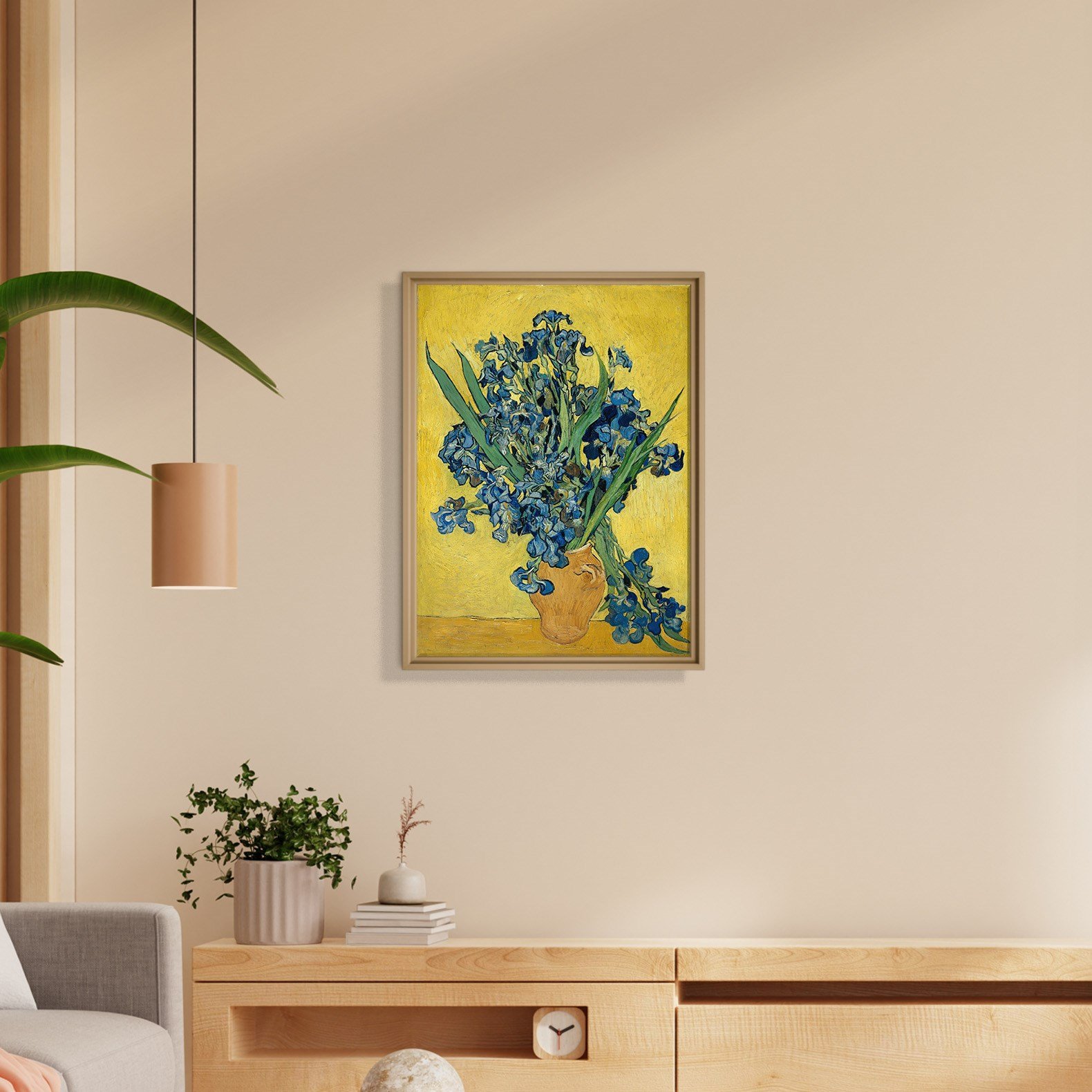 Sarı Vazoda Süsenler Kanvas Tablo – Vincent van Gogh Çiçek Natürmort Fine Art Baskısı