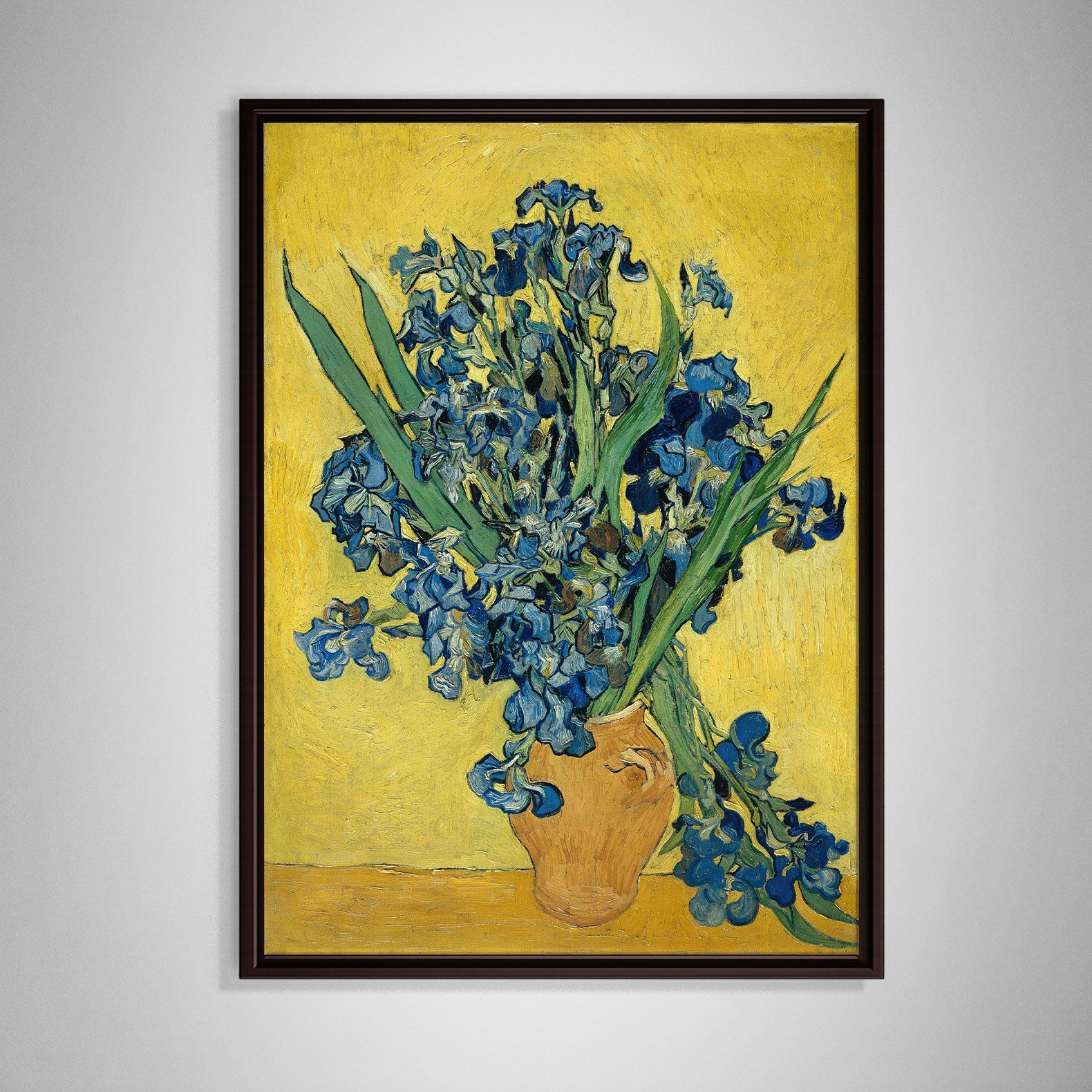 Sarı Vazoda Süsenler Kanvas Tablo – Vincent van Gogh Çiçek Natürmort Fine Art Baskısı