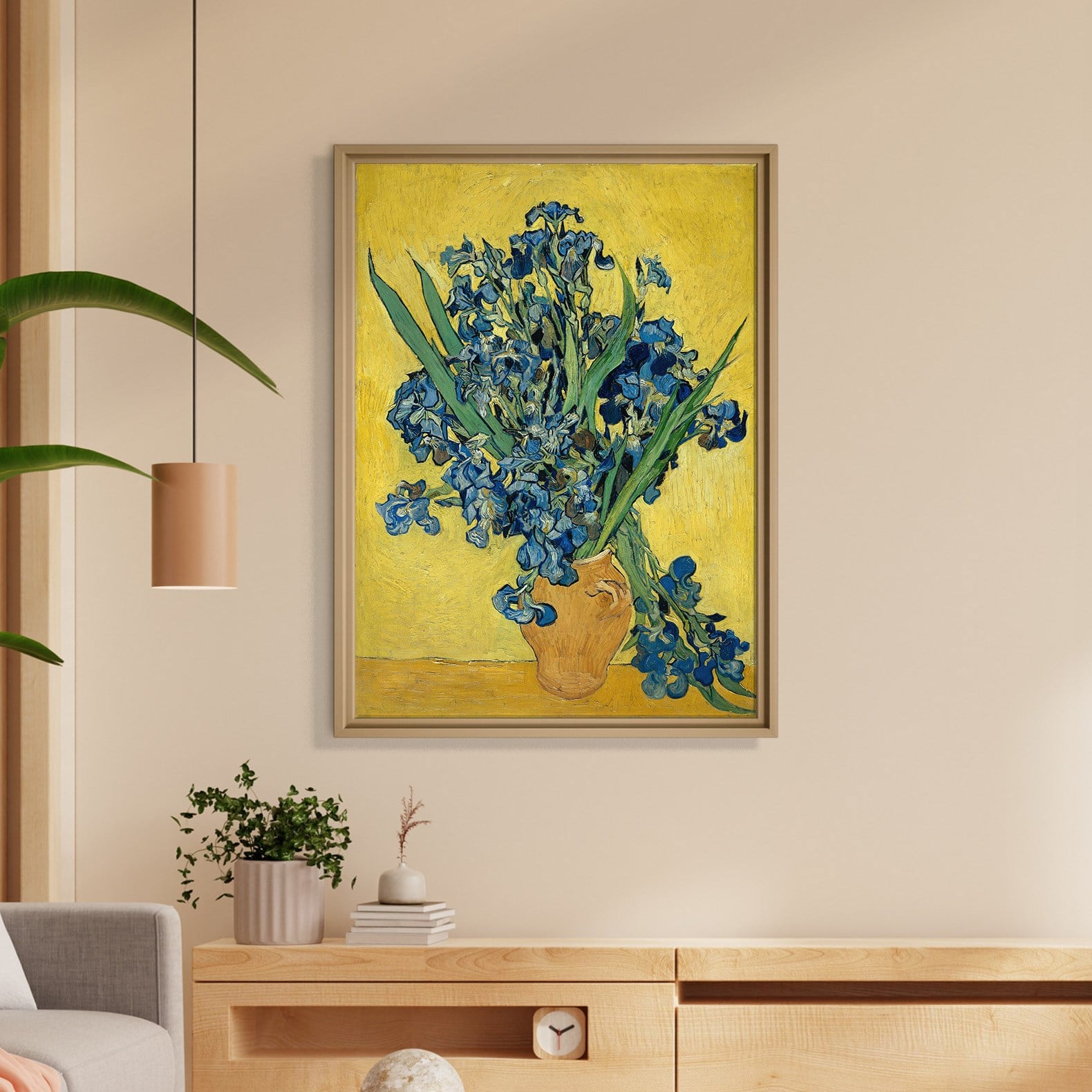 Sarı Vazoda Süsenler Kanvas Tablo – Vincent van Gogh Çiçek Natürmort Fine Art Baskısı