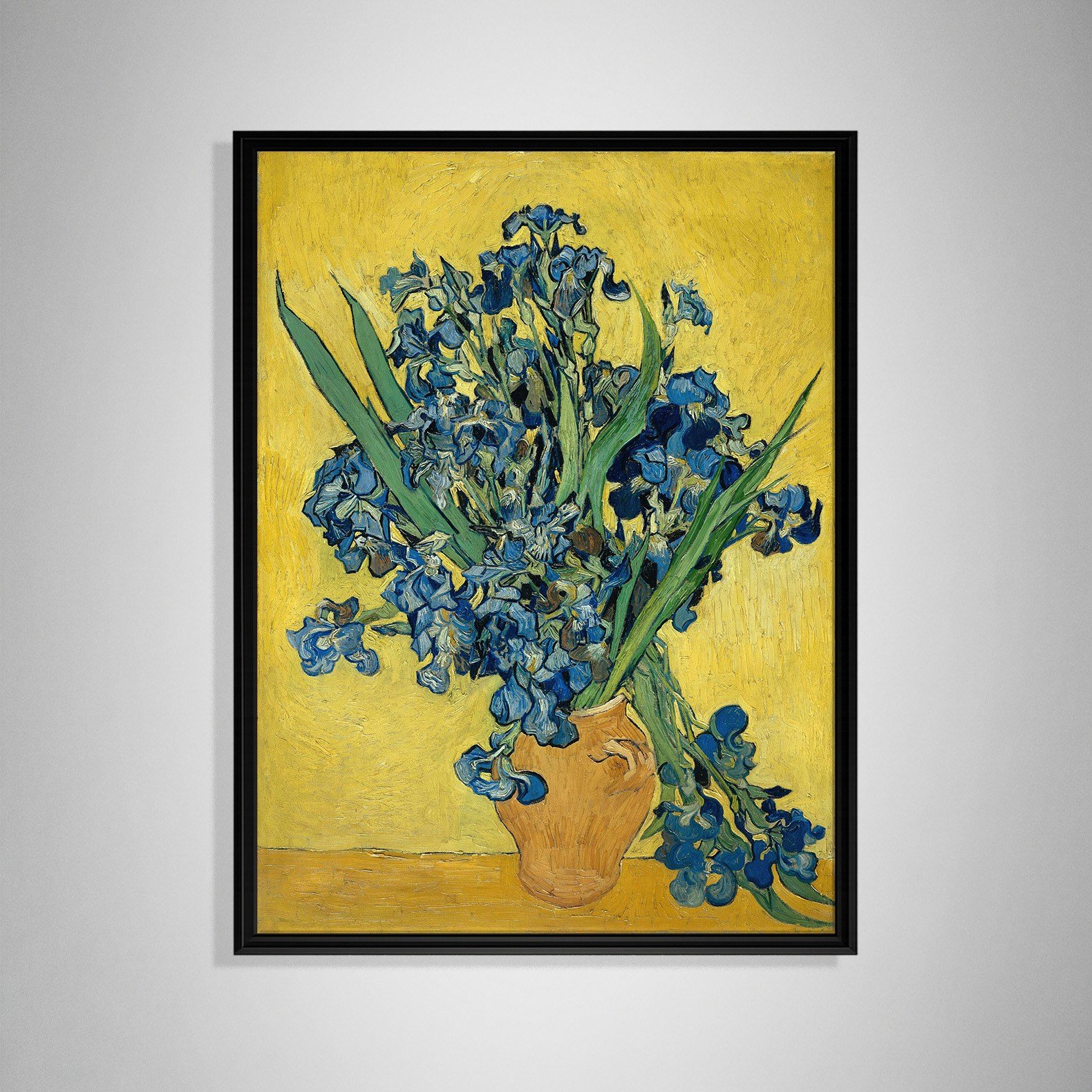 Sarı Vazoda Süsenler Kanvas Tablo – Vincent van Gogh Çiçek Natürmort Fine Art Baskısı