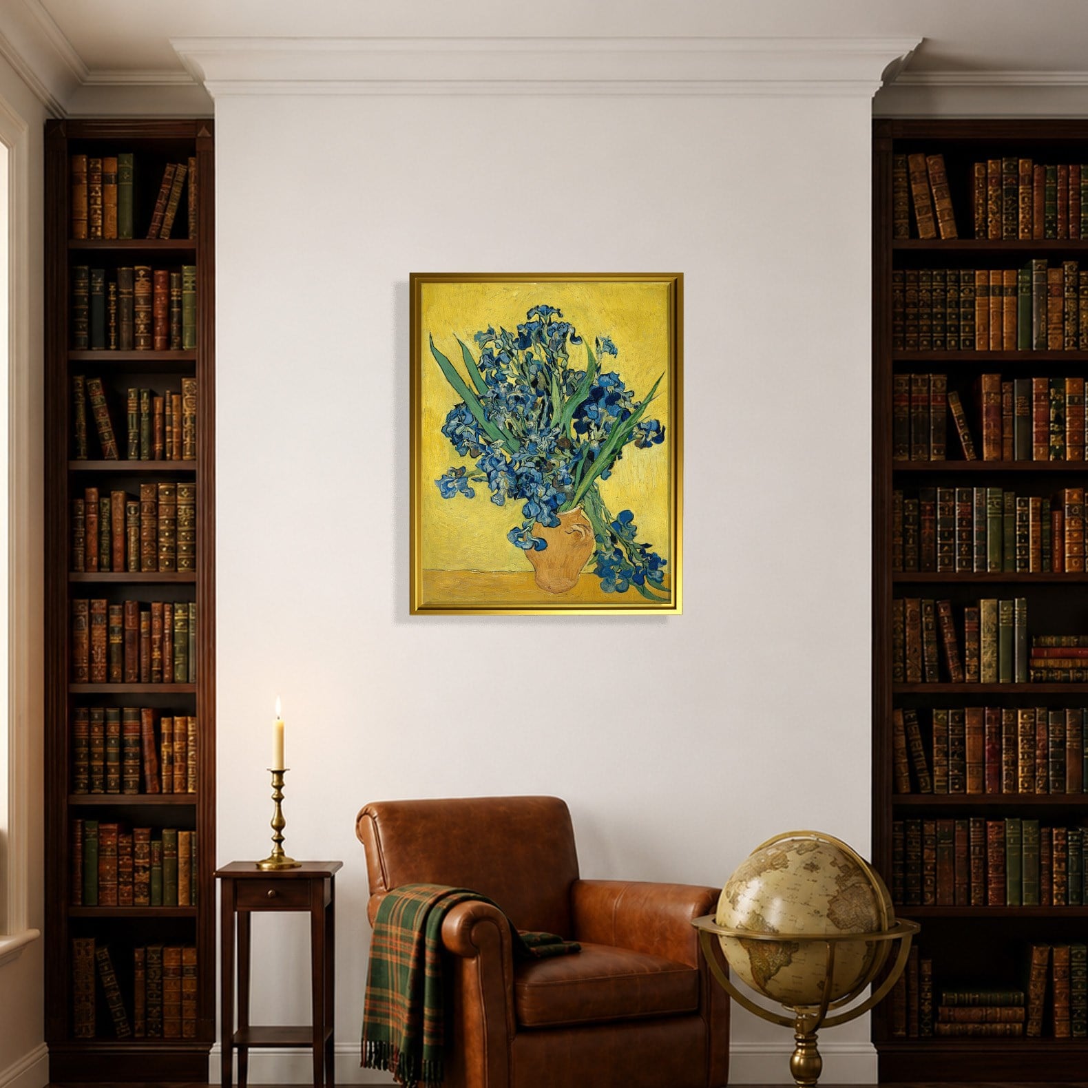 Sarı Vazoda Süsenler Kanvas Tablo – Vincent van Gogh Çiçek Natürmort Fine Art Baskısı