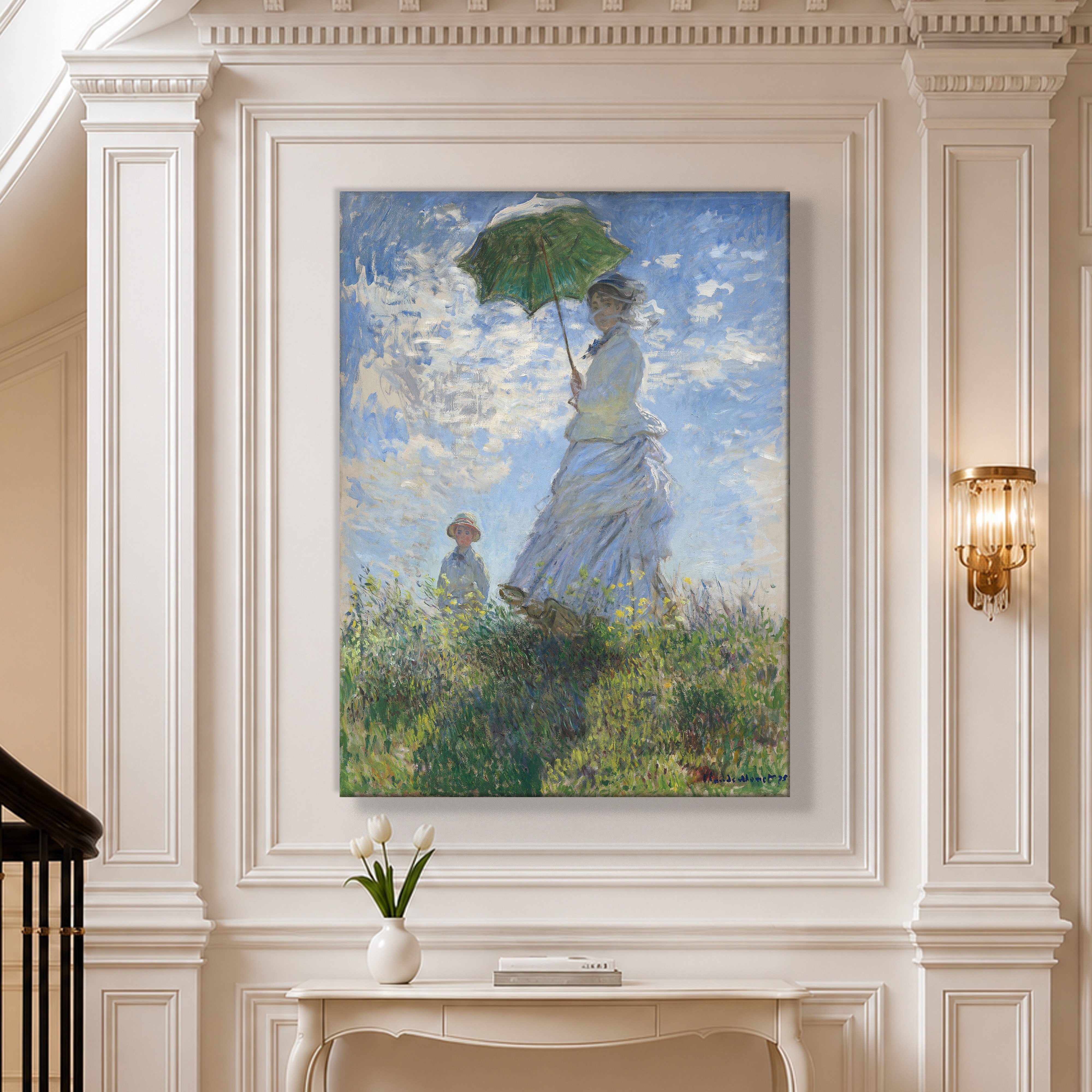 Şemsiyeli Kadın Kanvas Tablo – Claude Monet Woman with a Parasol Empresyonist Sanat Eseri