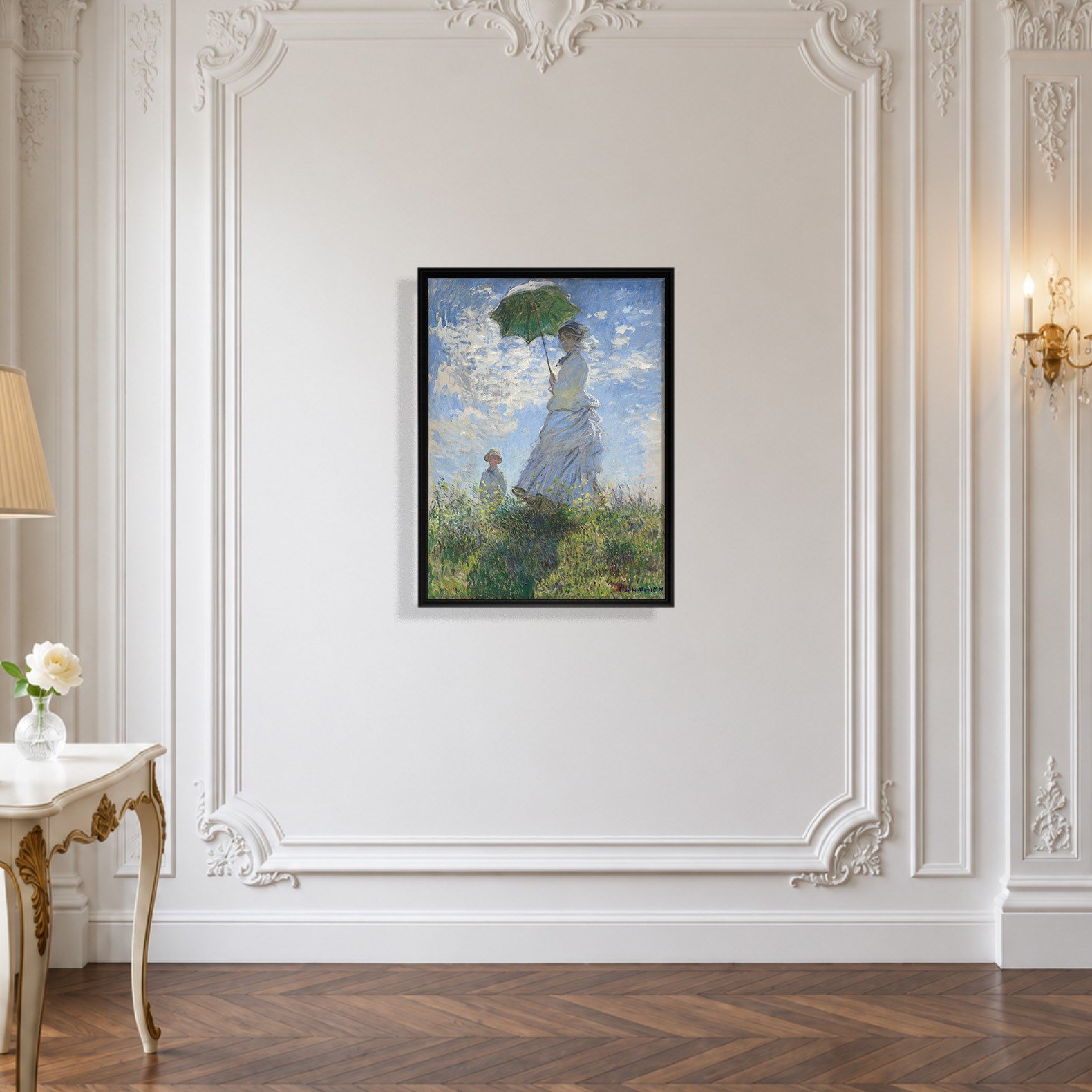 Şemsiyeli Kadın Kanvas Tablo – Claude Monet Woman with a Parasol Empresyonist Sanat Eseri