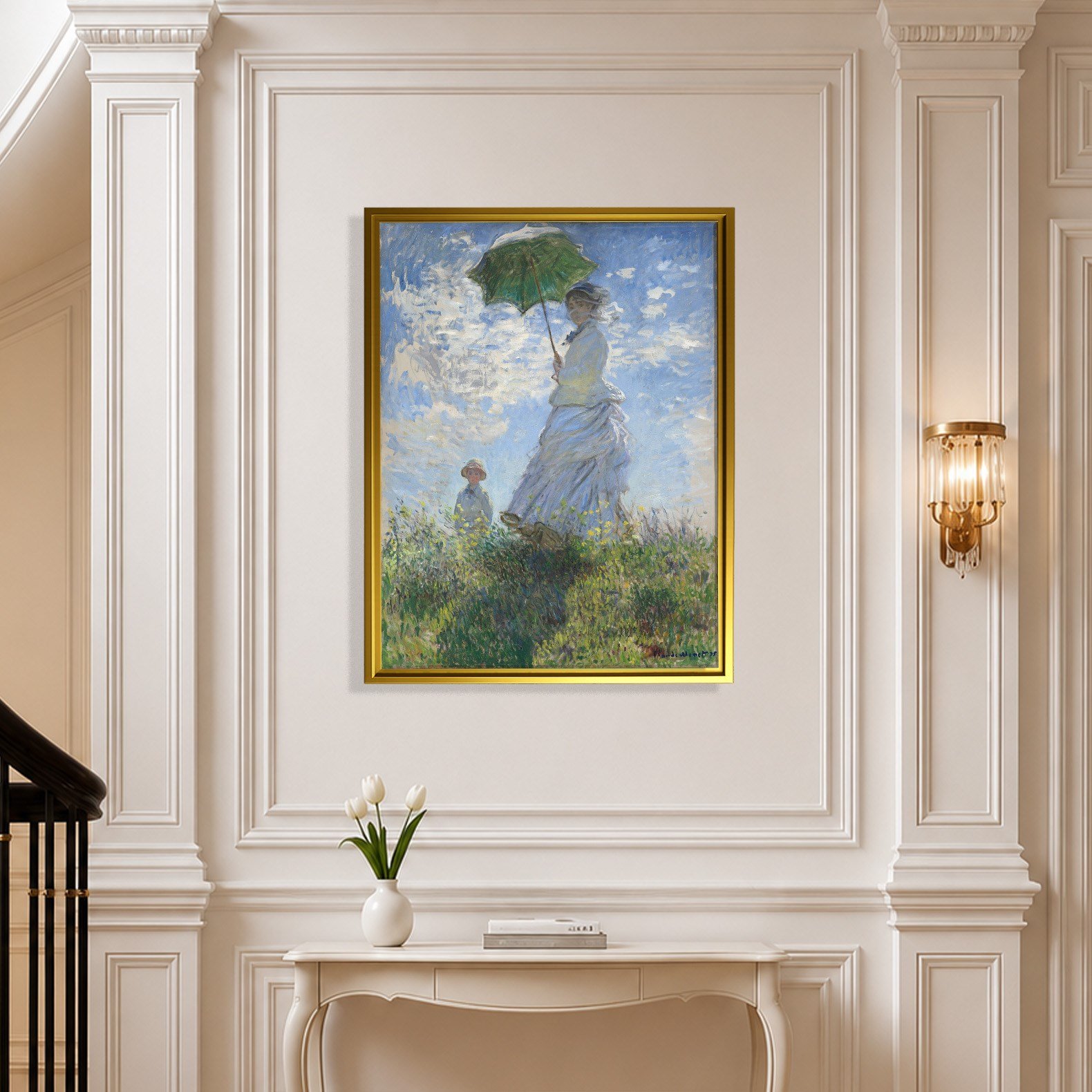 Şemsiyeli Kadın Kanvas Tablo – Claude Monet Woman with a Parasol Empresyonist Sanat Eseri